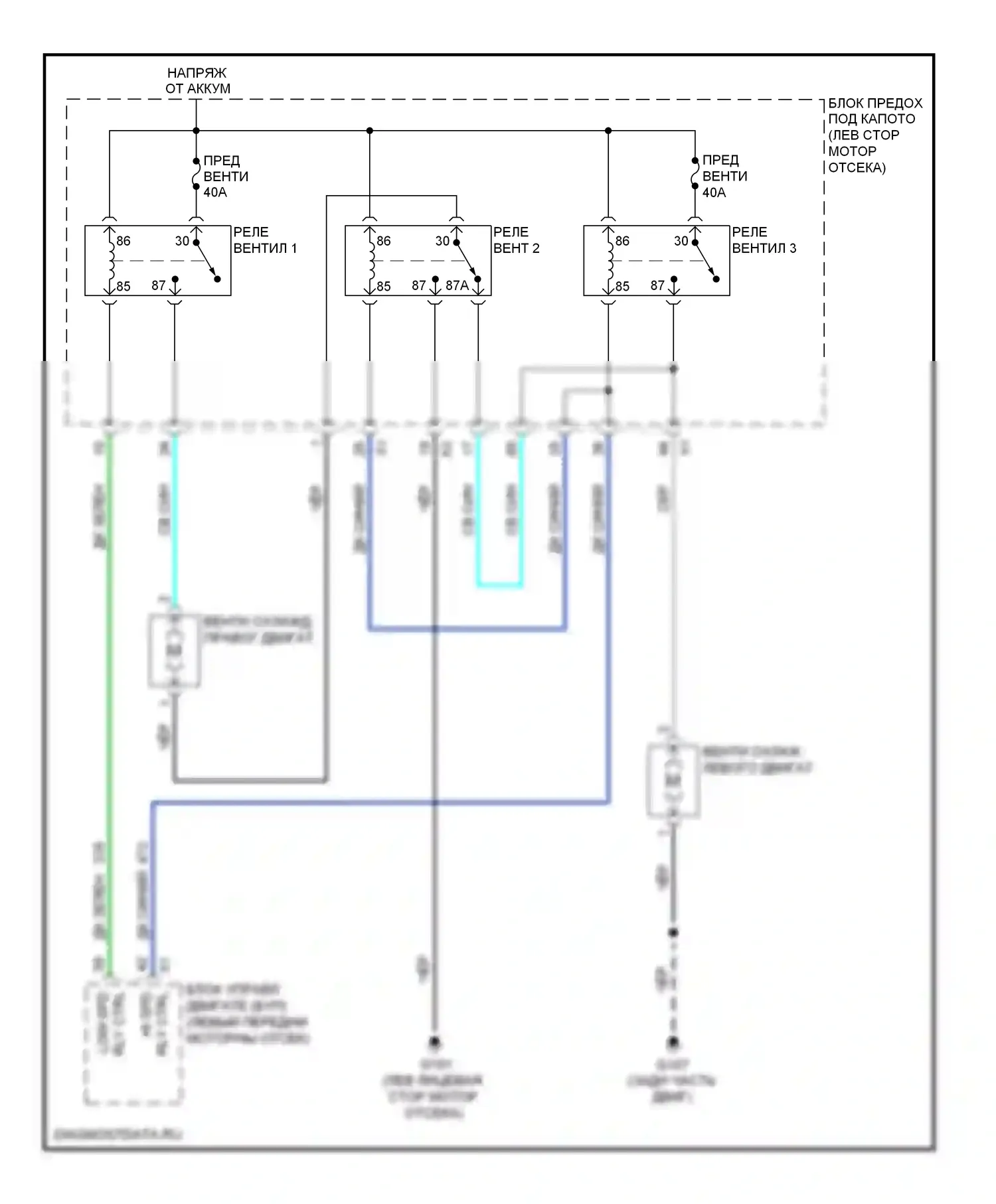 Captiva Chevrolet I рестайлинг (2011-2013): 3,0л vin 5, электросхема вентилятора охлаждения 