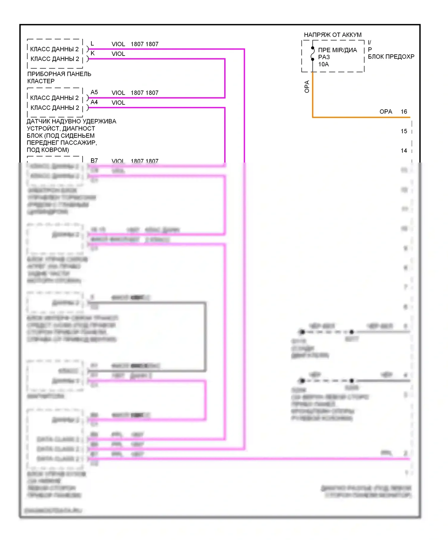 Cavalier Chevrolet III (1995-2005): Can шина электросхема 