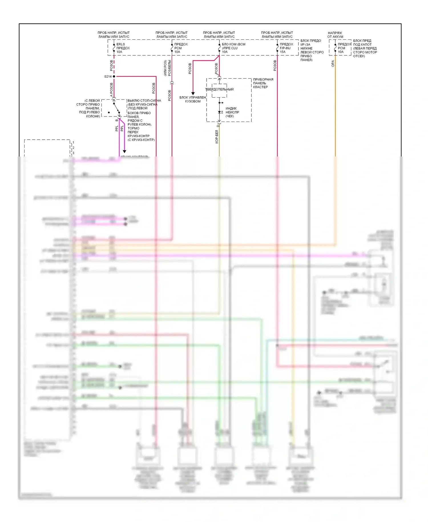 Cavalier Chevrolet III (1995-2005): Электросхема двигателя 2.2l vin f (1 из 3) 