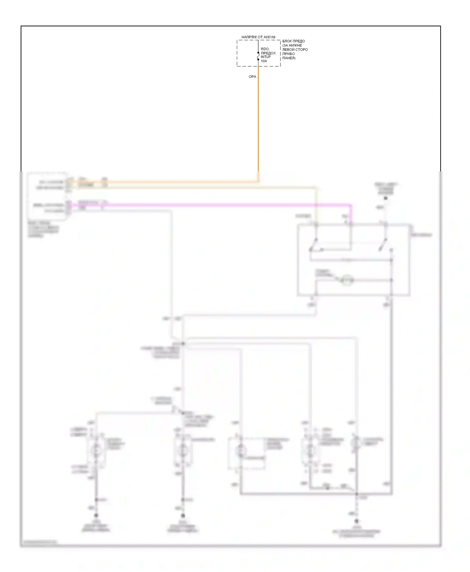 Cavalier Chevrolet III (1995-2005): Электросхема подсветки приборной панели 