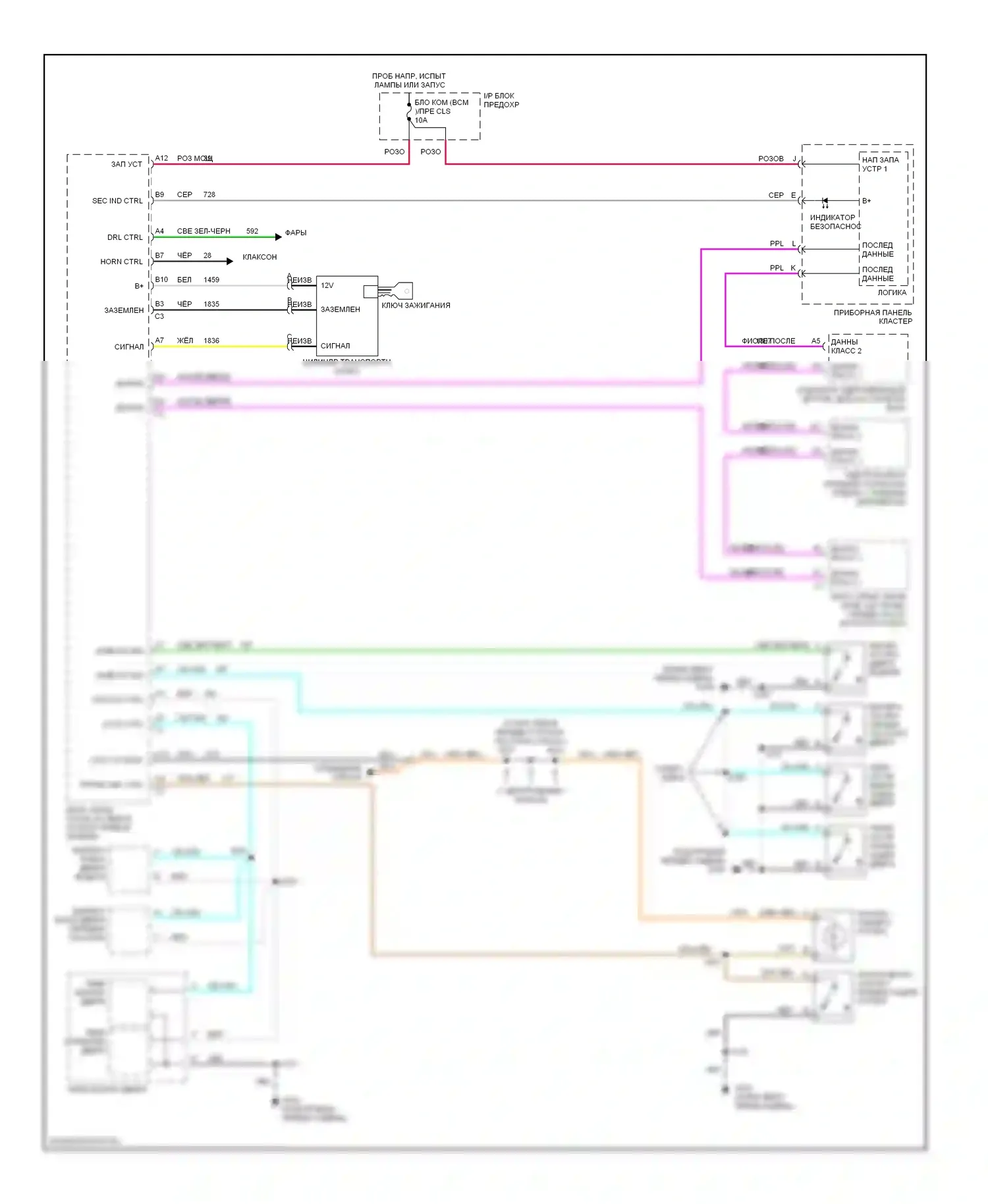 Cavalier Chevrolet III (1995-2005): Сигнализации электросхема 