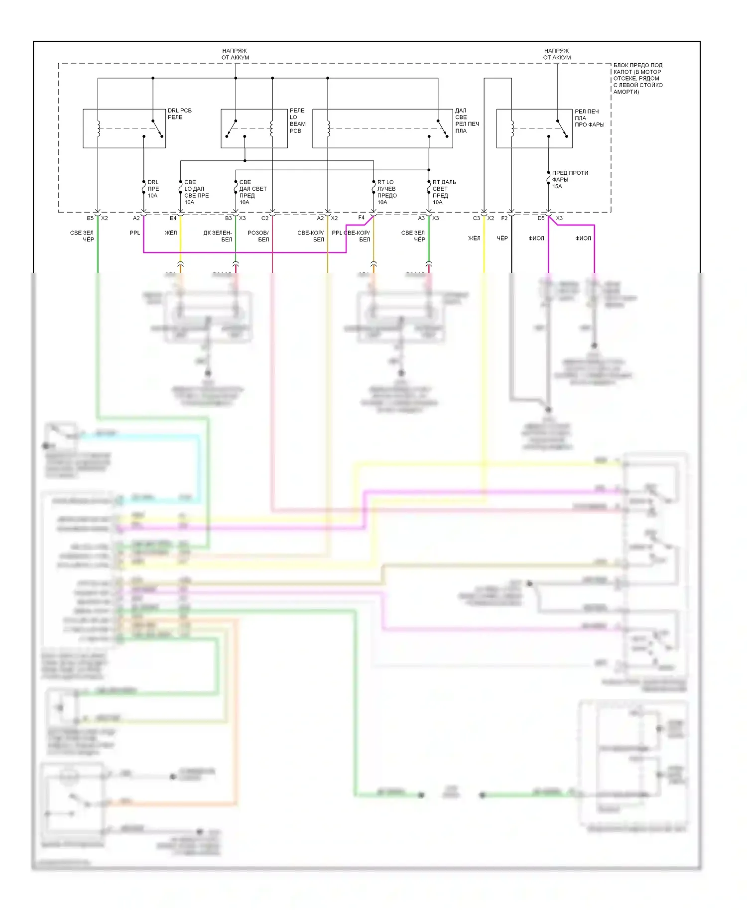 Cobalt Chevrolet I (2004-2010): Электросхема фар 