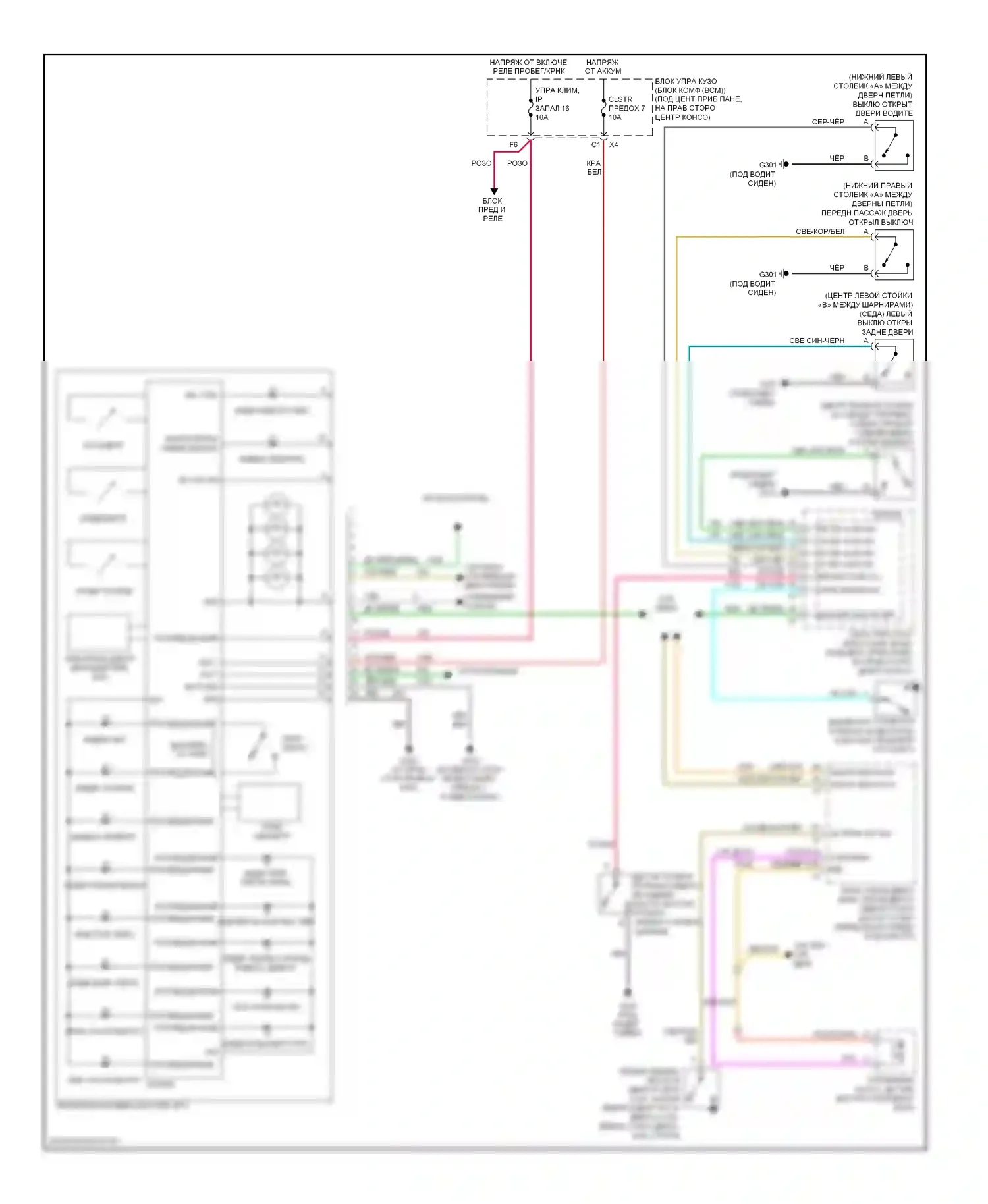 Cobalt Chevrolet I (2004-2010): Электросхема приборной панели 