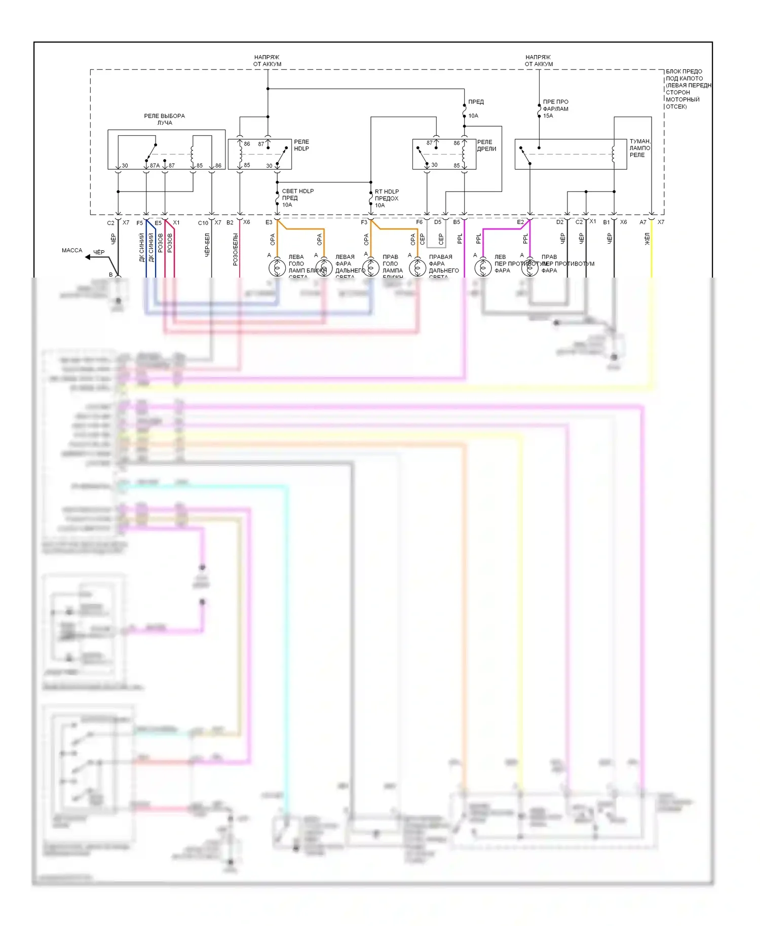 Colorado Chevrolet I (2004-2012): Электросхема фар 