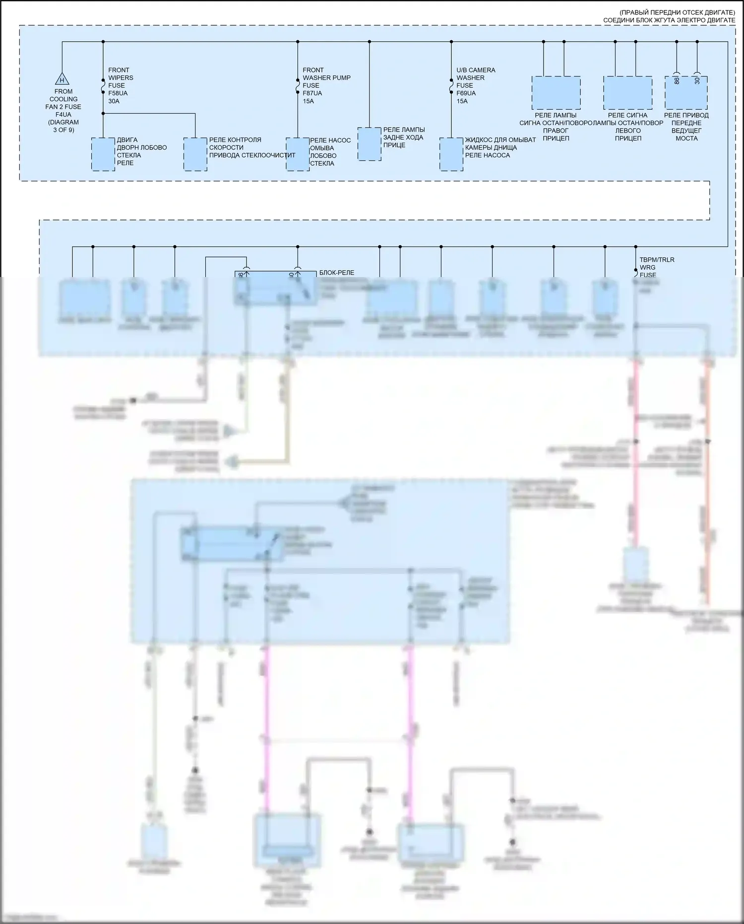 Colorado Chevrolet III (2023-2024): Электросхема блока предохранителей реле (2 из 9) 