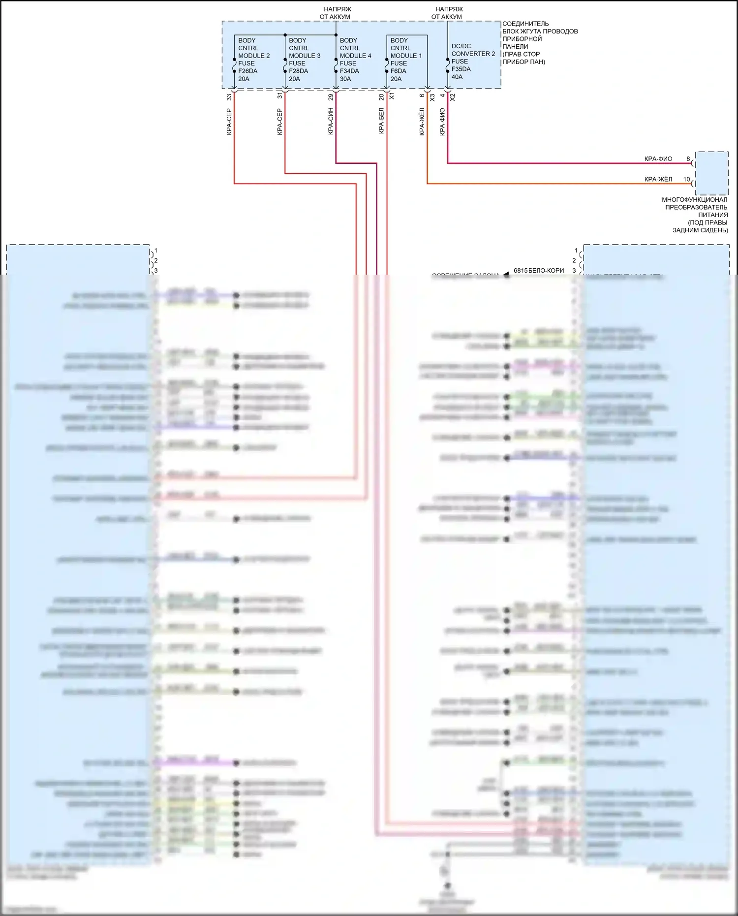 Colorado Chevrolet III (2023-2024): Электросхема блоков управления кузовом (1 из 2) 