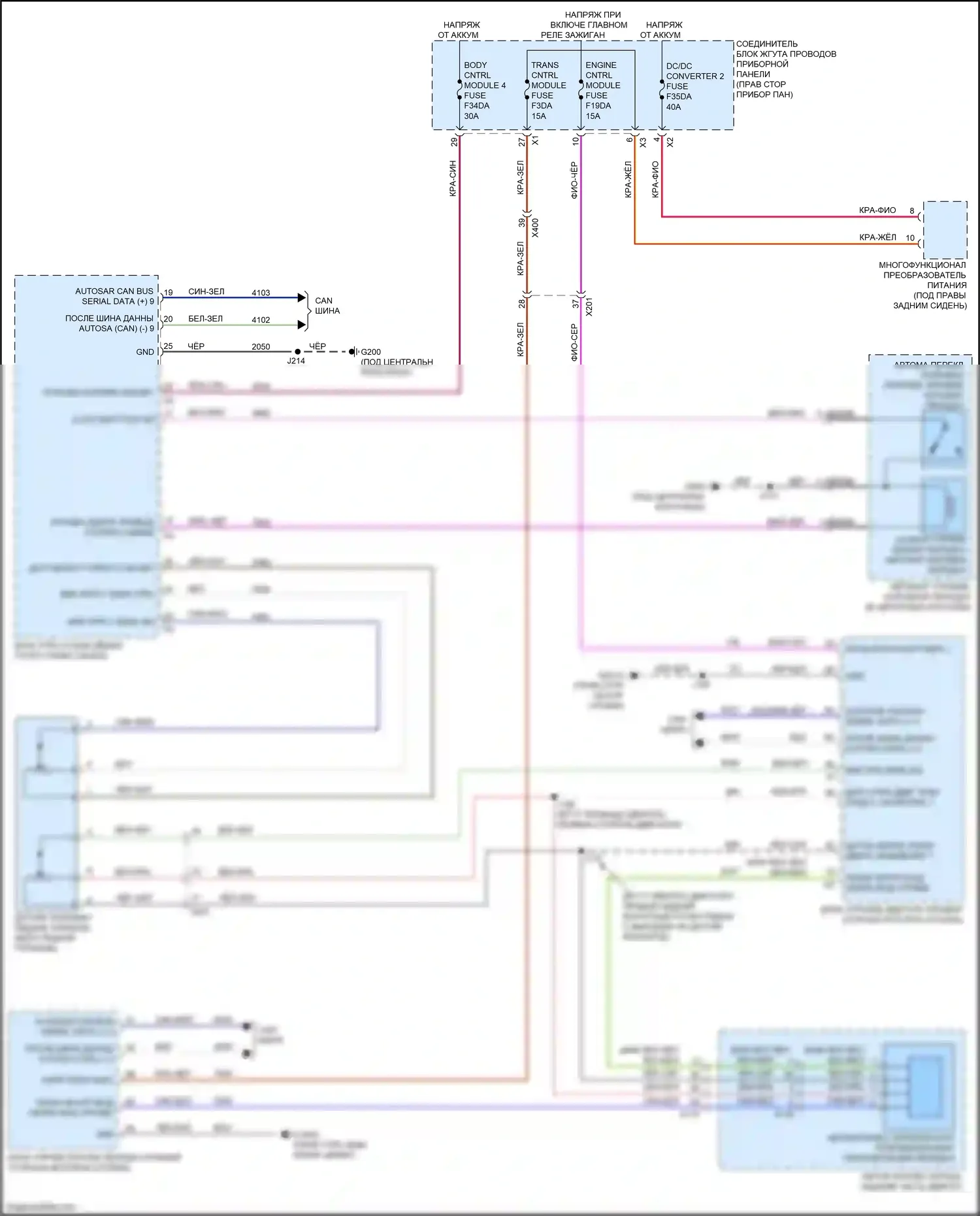 Colorado Chevrolet III (2023-2024): Электросхема блокировки селектора 