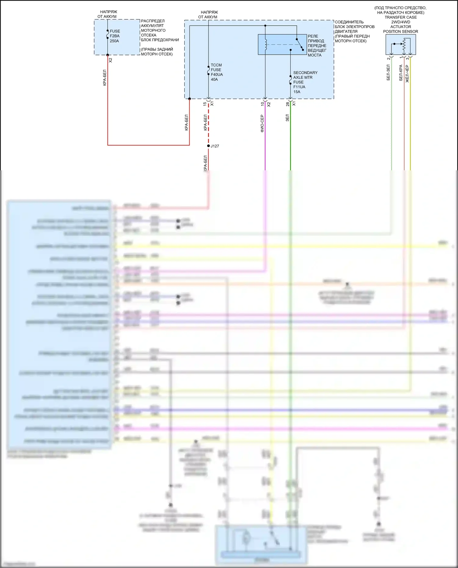 Colorado Chevrolet III (2023-2024): Электросхема раздаточной коробки (1 из 2) 