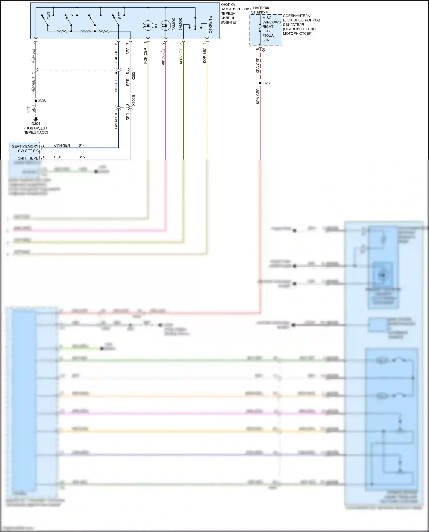 Colorado Chevrolet III (2023-2024): Электросхема памяти зеркал (2 из 2) 