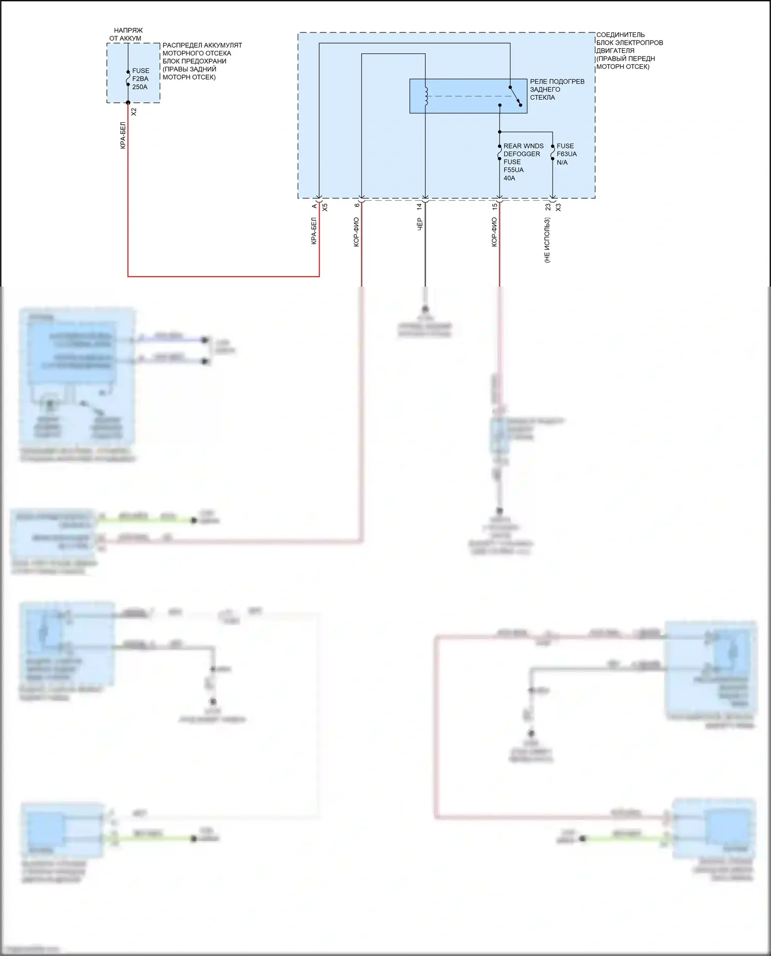 Colorado Chevrolet III (2023-2024): Электросхема подогрева стекол 
