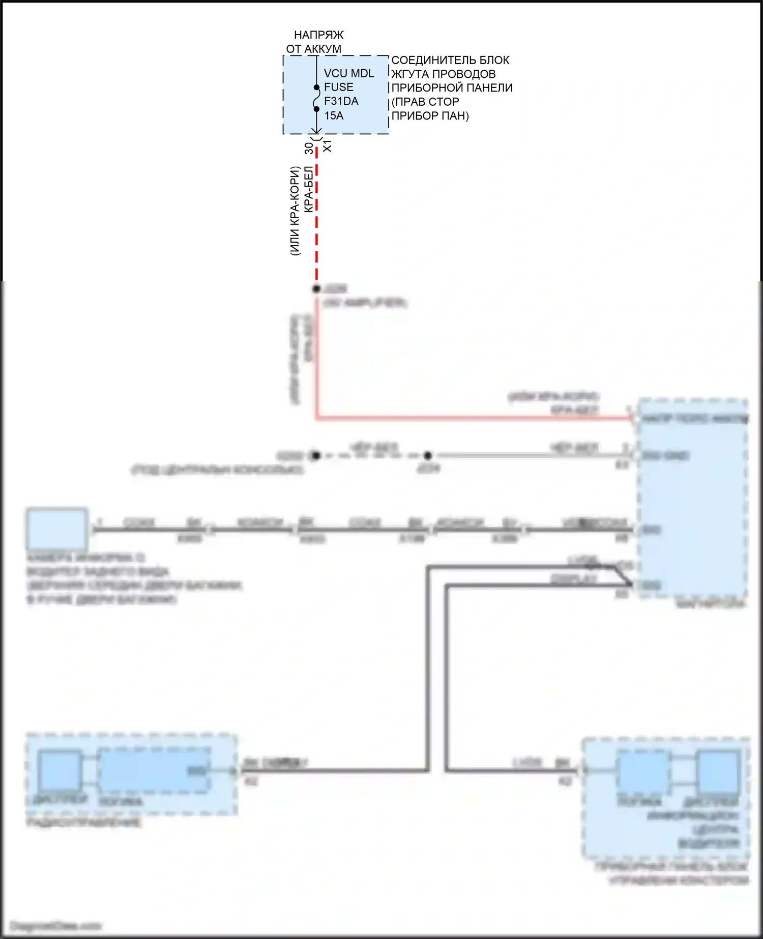 Colorado Chevrolet III (2023-2024): Электросхема камеры заднего вида 