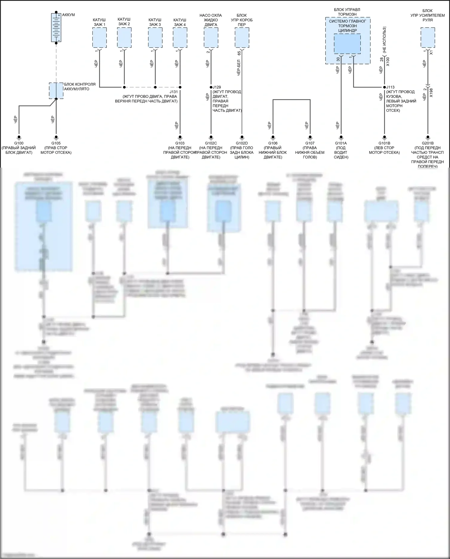 Colorado Chevrolet III (2023-2024): Электросхема разводки массы (1 из 6) 