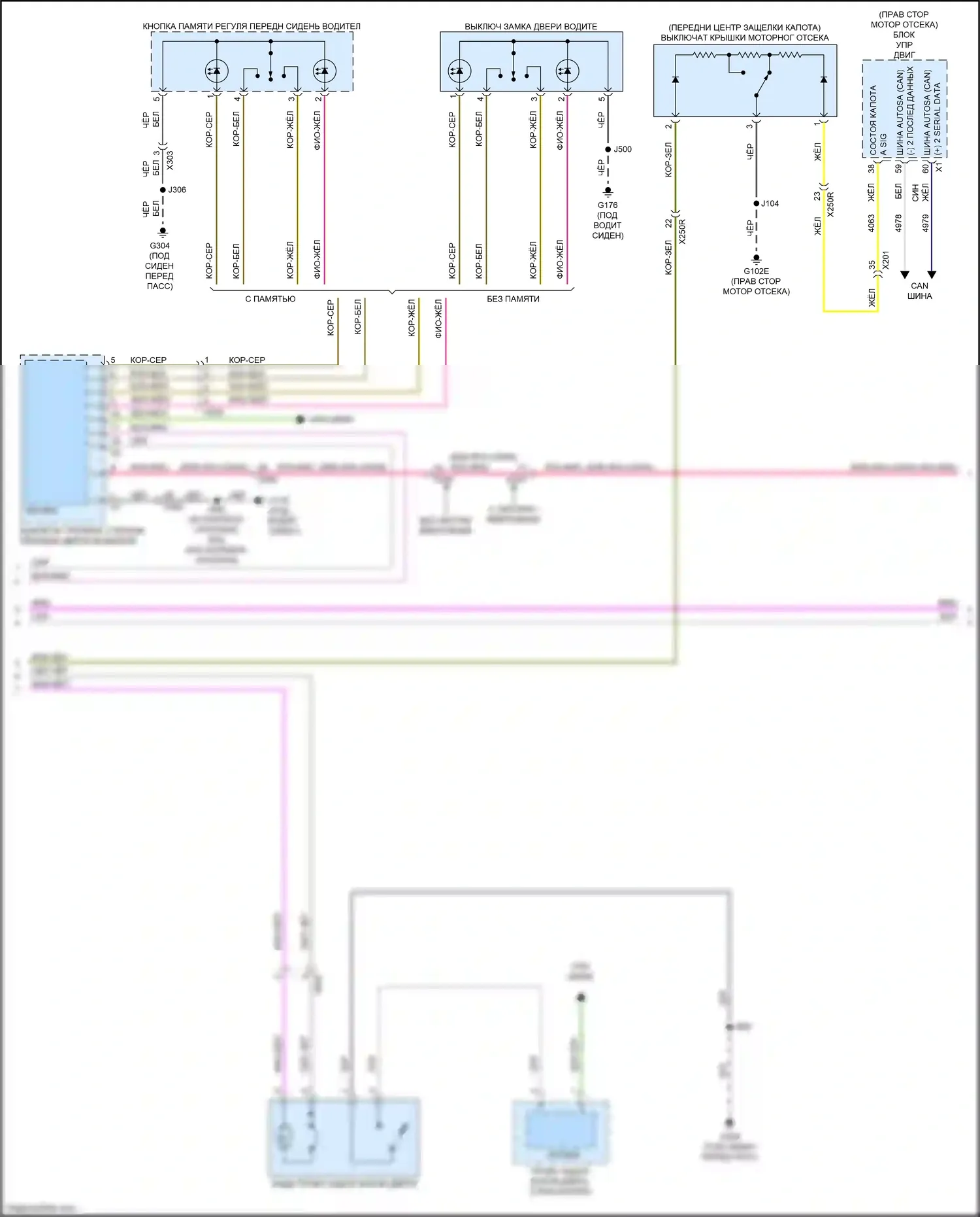 Colorado Chevrolet III (2023-2024): Электросхема центрального замка, с пассивным бесключевым доступом (3 из 4) 