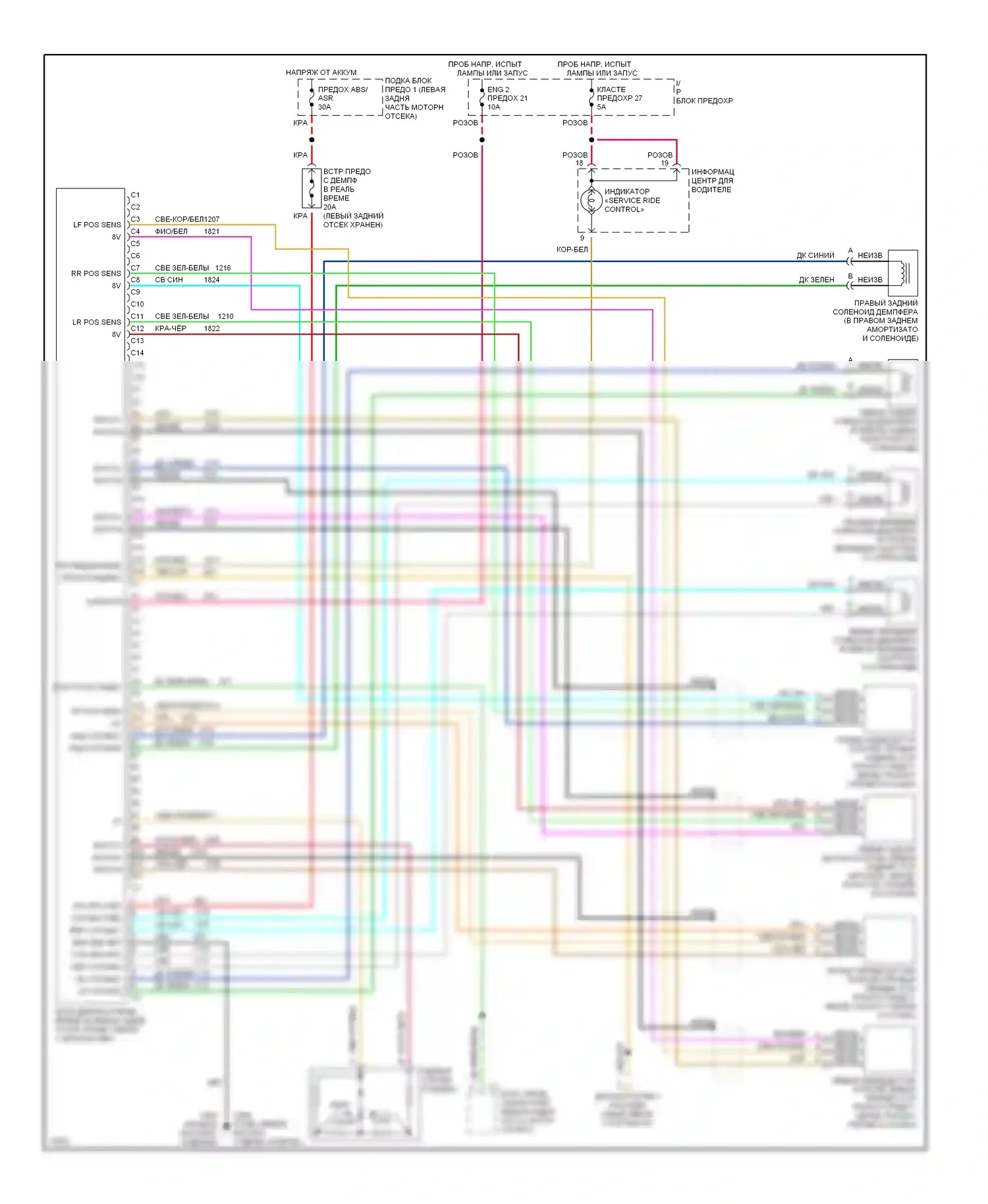 Corvette Chevrolet C4 (1984-1998): Электросхема электронной подвески 