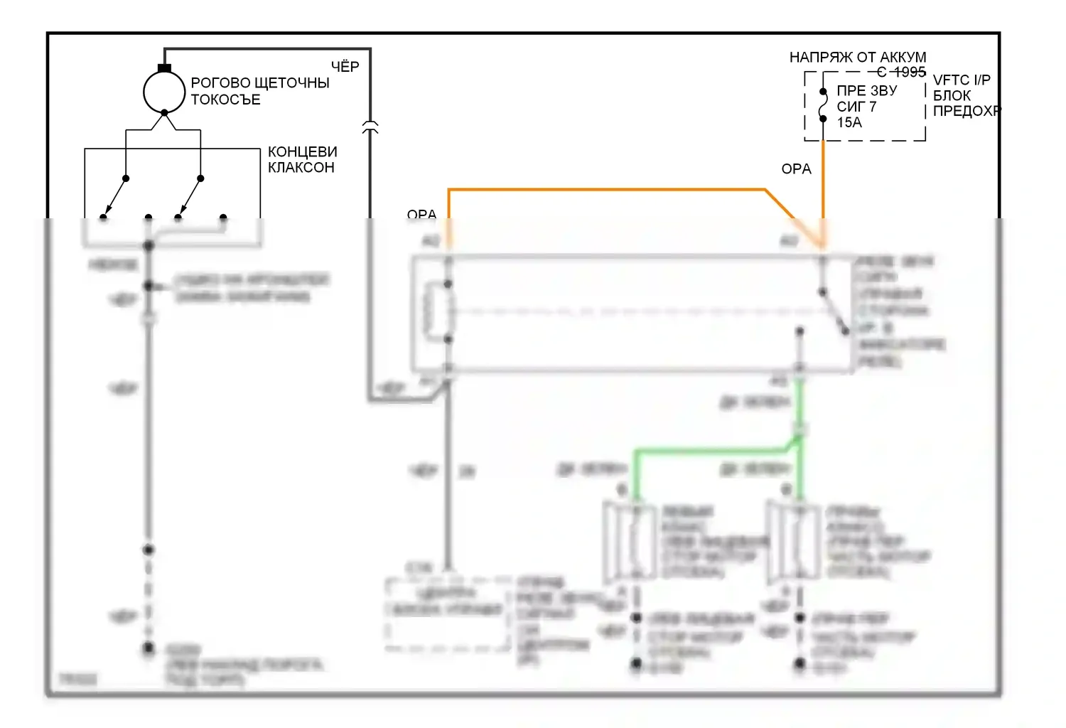Corvette Chevrolet C4 (1984-1998): Электросхема клаксона 