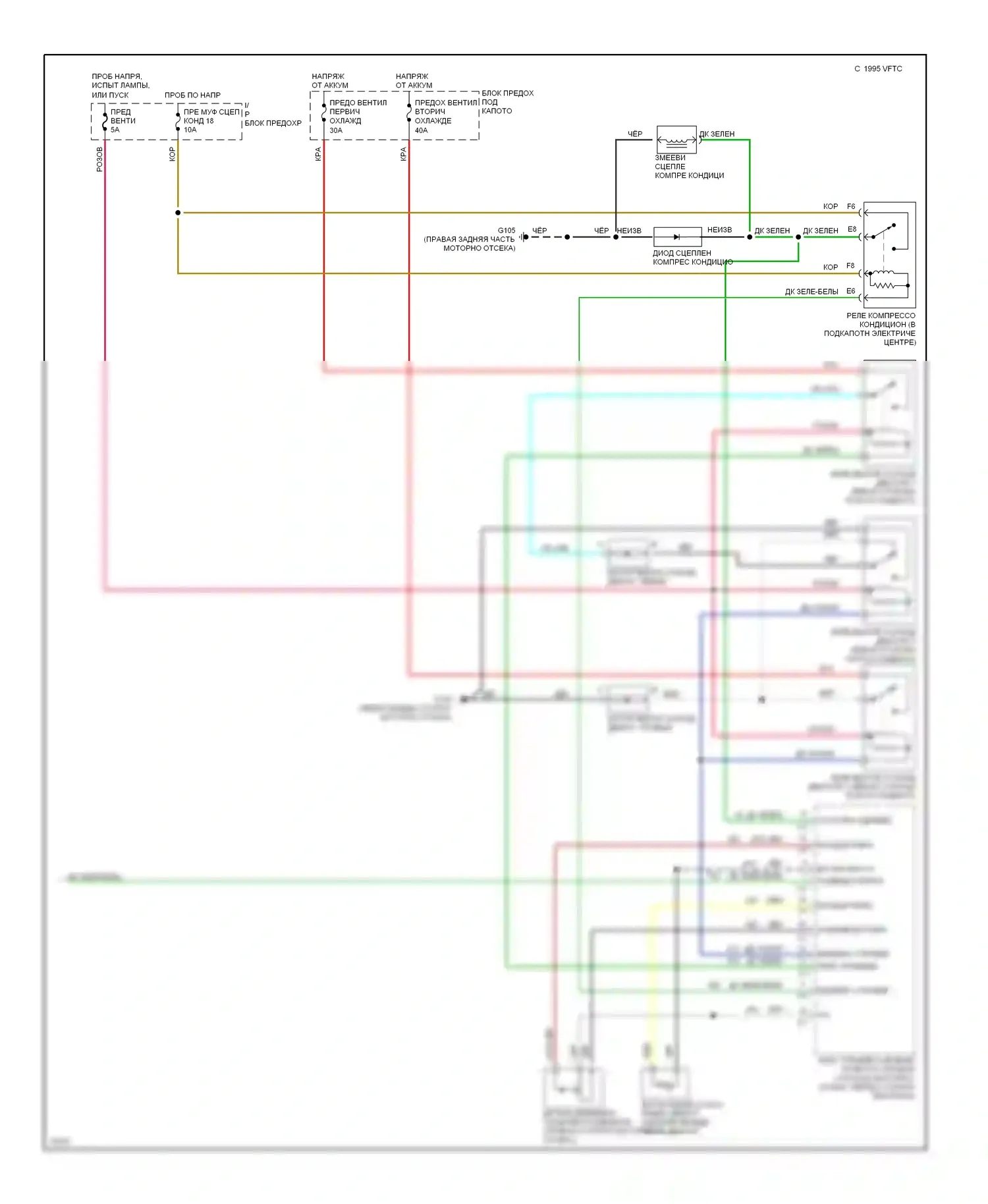 Corvette Chevrolet C4 (1984-1998): Электросхемы кондиционирования воздуха, ручной кондиционер (2 из 2) 