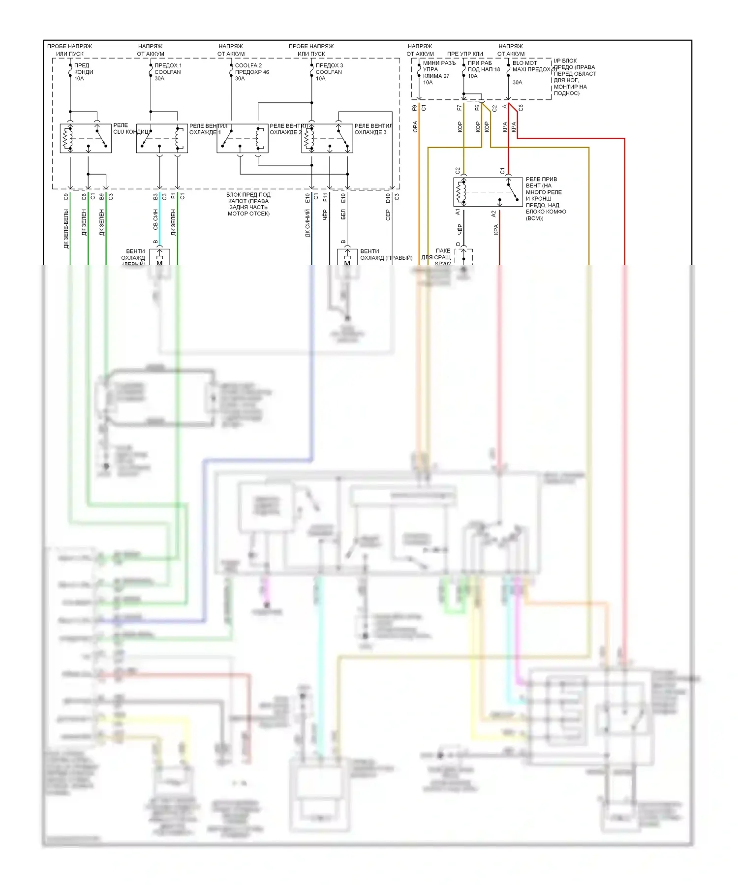 Corvette Chevrolet C5 (1997-2004): Электросхема ручного кондиционера 