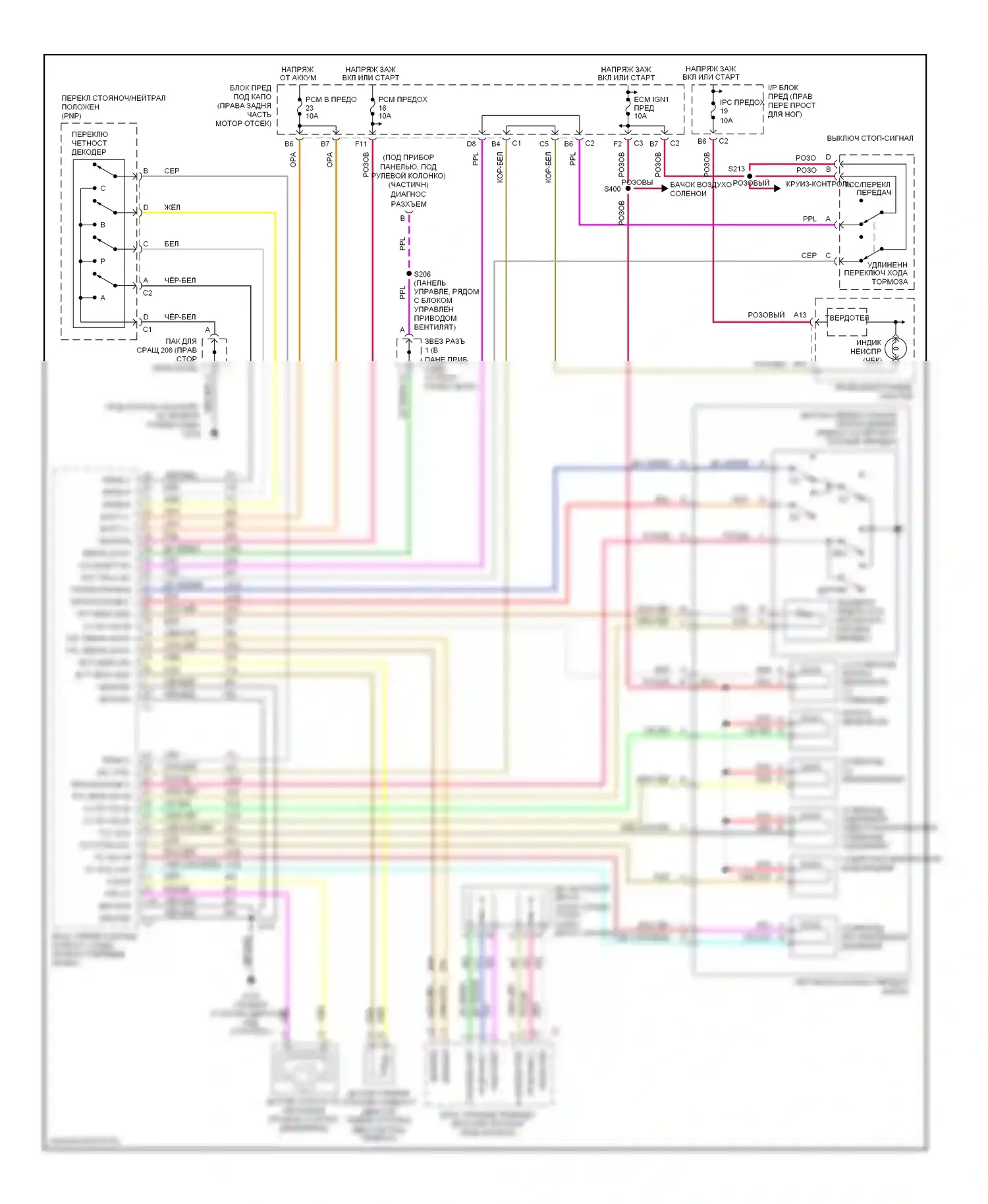 Corvette Chevrolet C5 (1997-2004): 5,7л vin g, электросхема автоматической коробки передач 