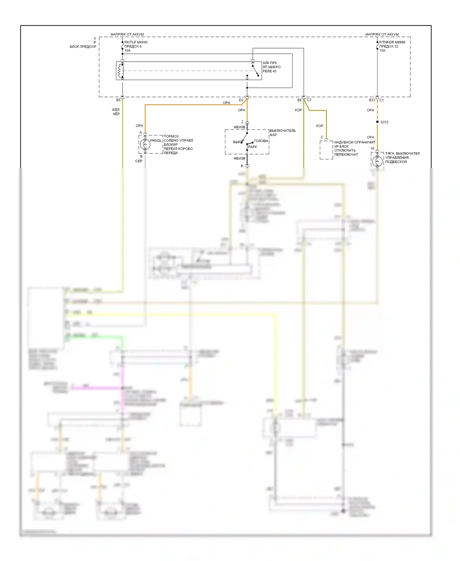Corvette Chevrolet C5 (1997-2004): Электросхема подсветки приборной панели 