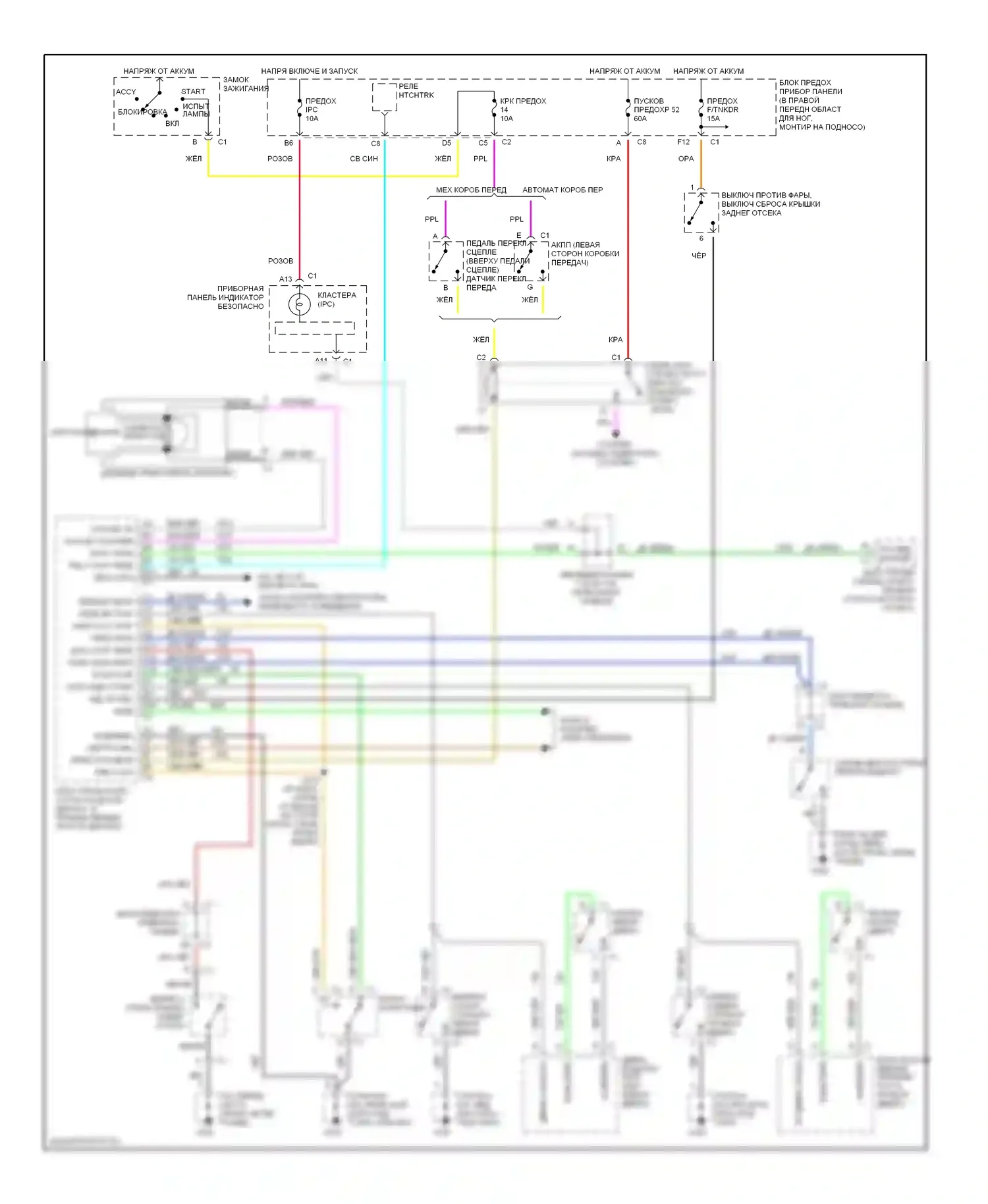 Corvette Chevrolet C5 (1997-2004): Сигнализации электросхема 
