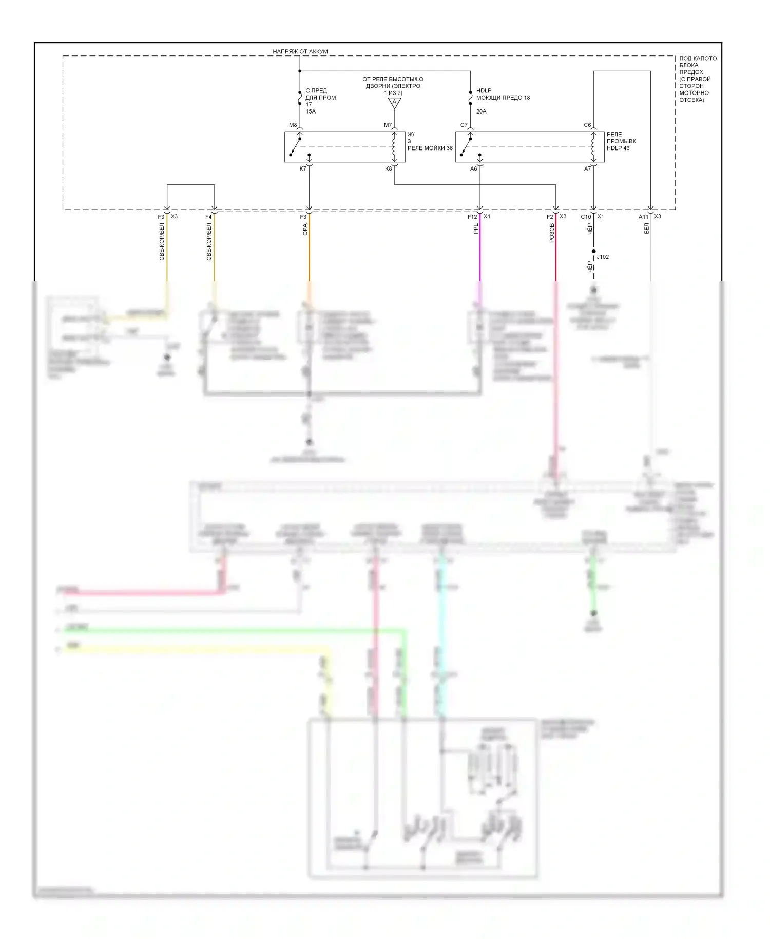 Corvette Chevrolet C6 (2004-2014): Дворники и омыватели электросхема (2 из 2) 