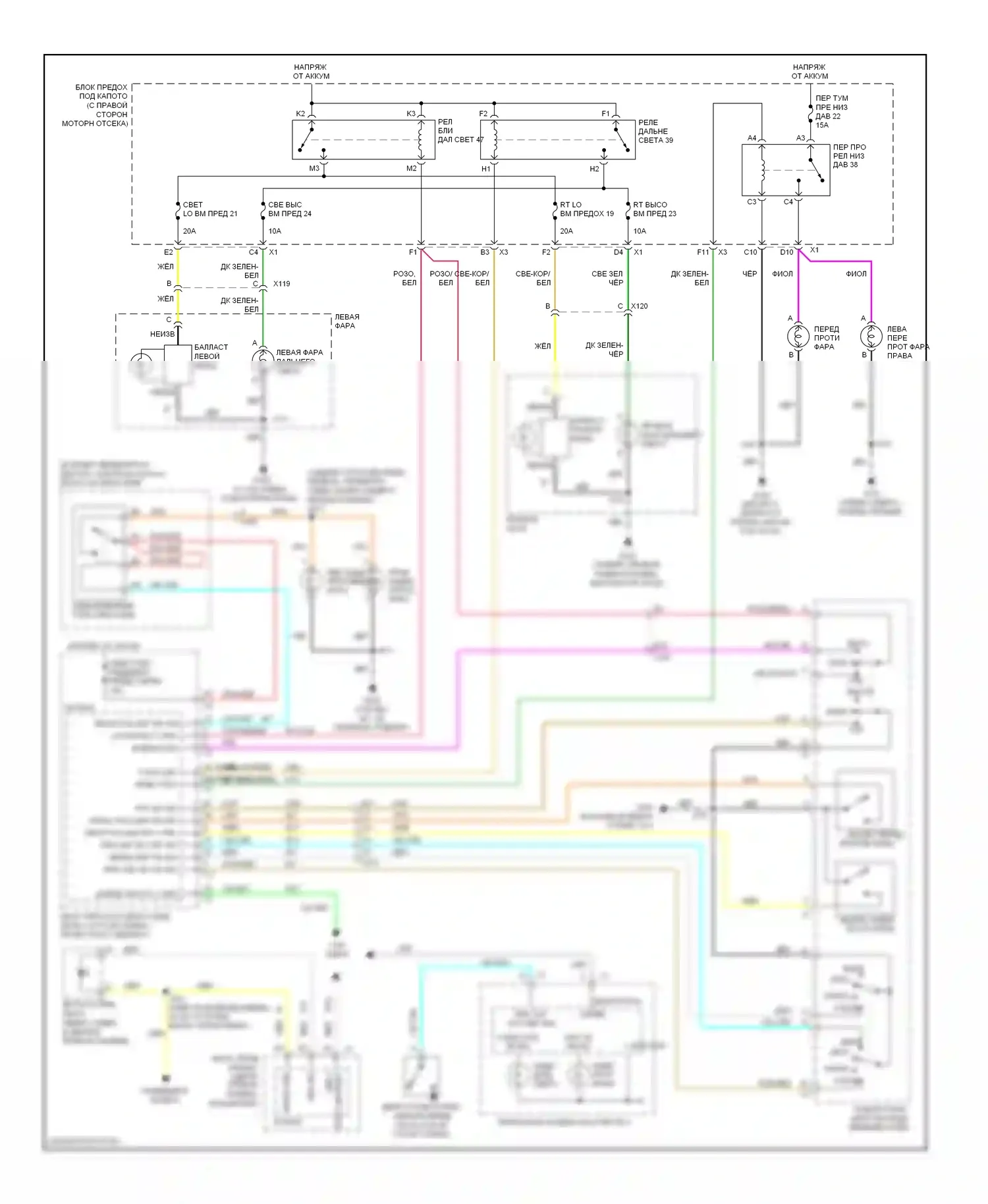 Corvette Chevrolet C6 (2004-2014): Электросхема фар 