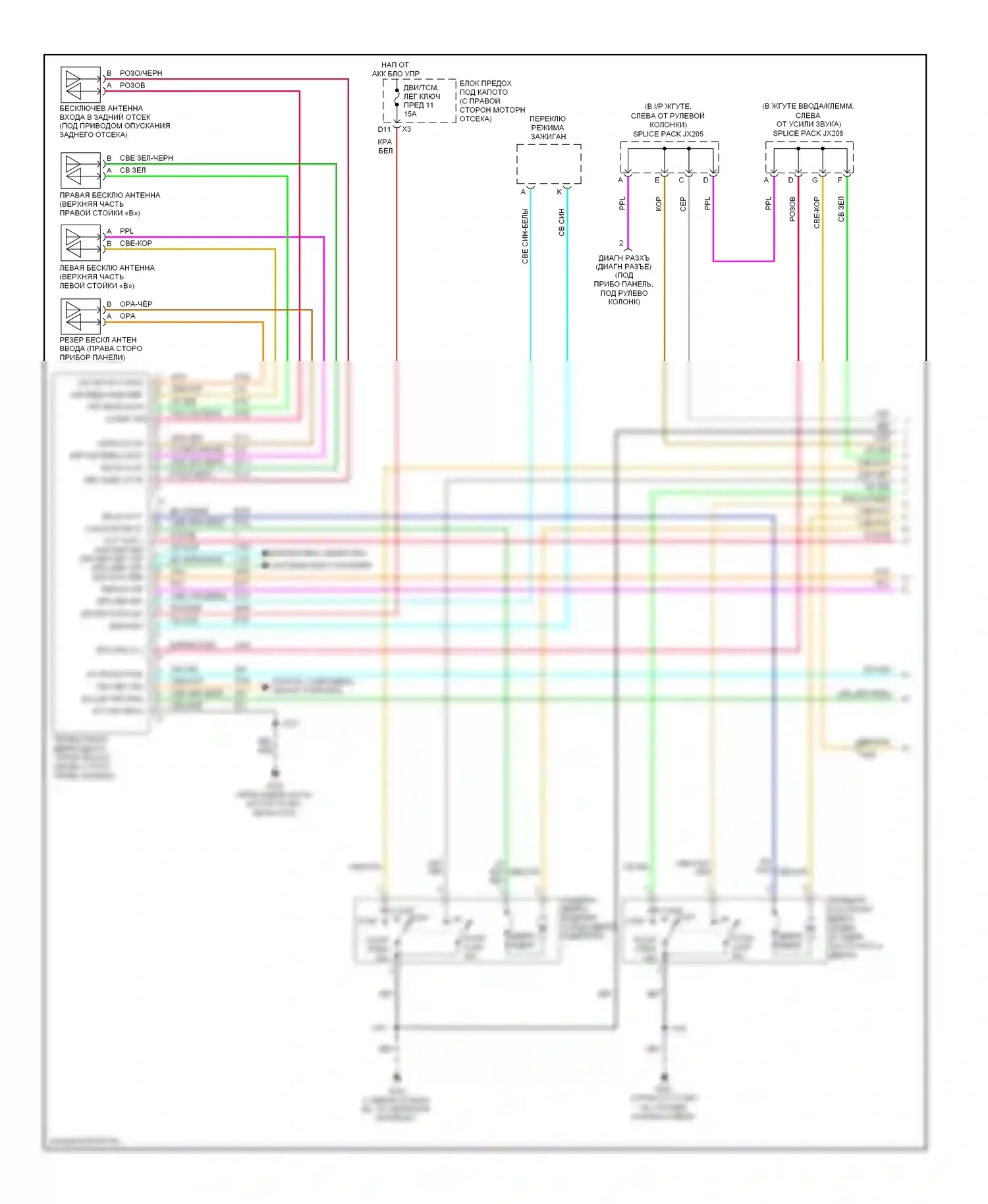 Corvette Chevrolet C6 (2004-2014): Электросхема центрального замка (1 из 2) 