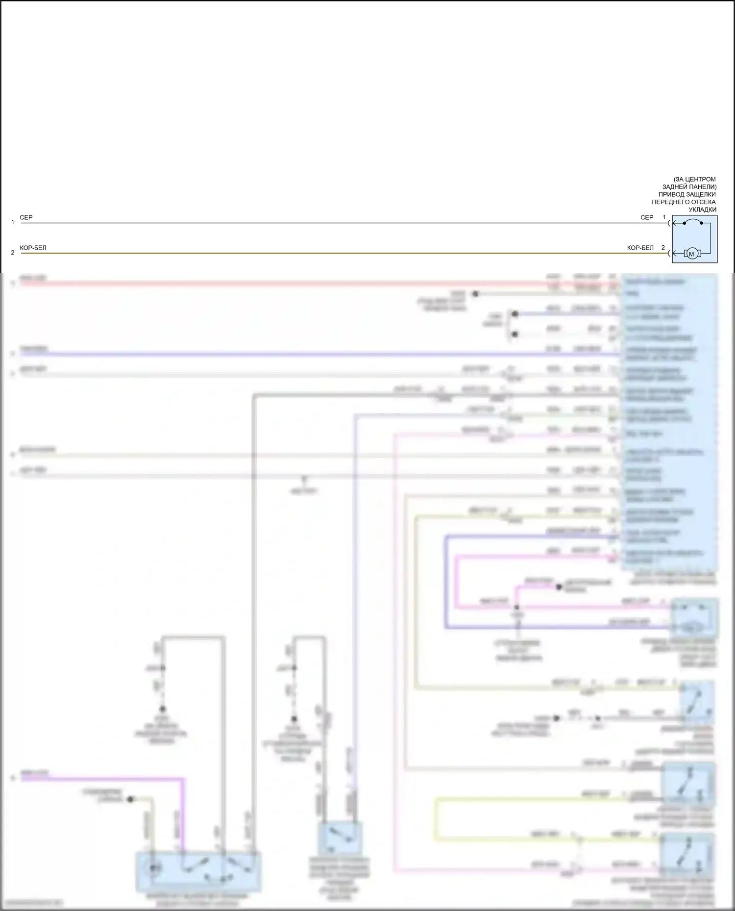 Corvette Chevrolet C8 (2020-2024): Электросхема разблокировки двери багажника (2 из 2) 