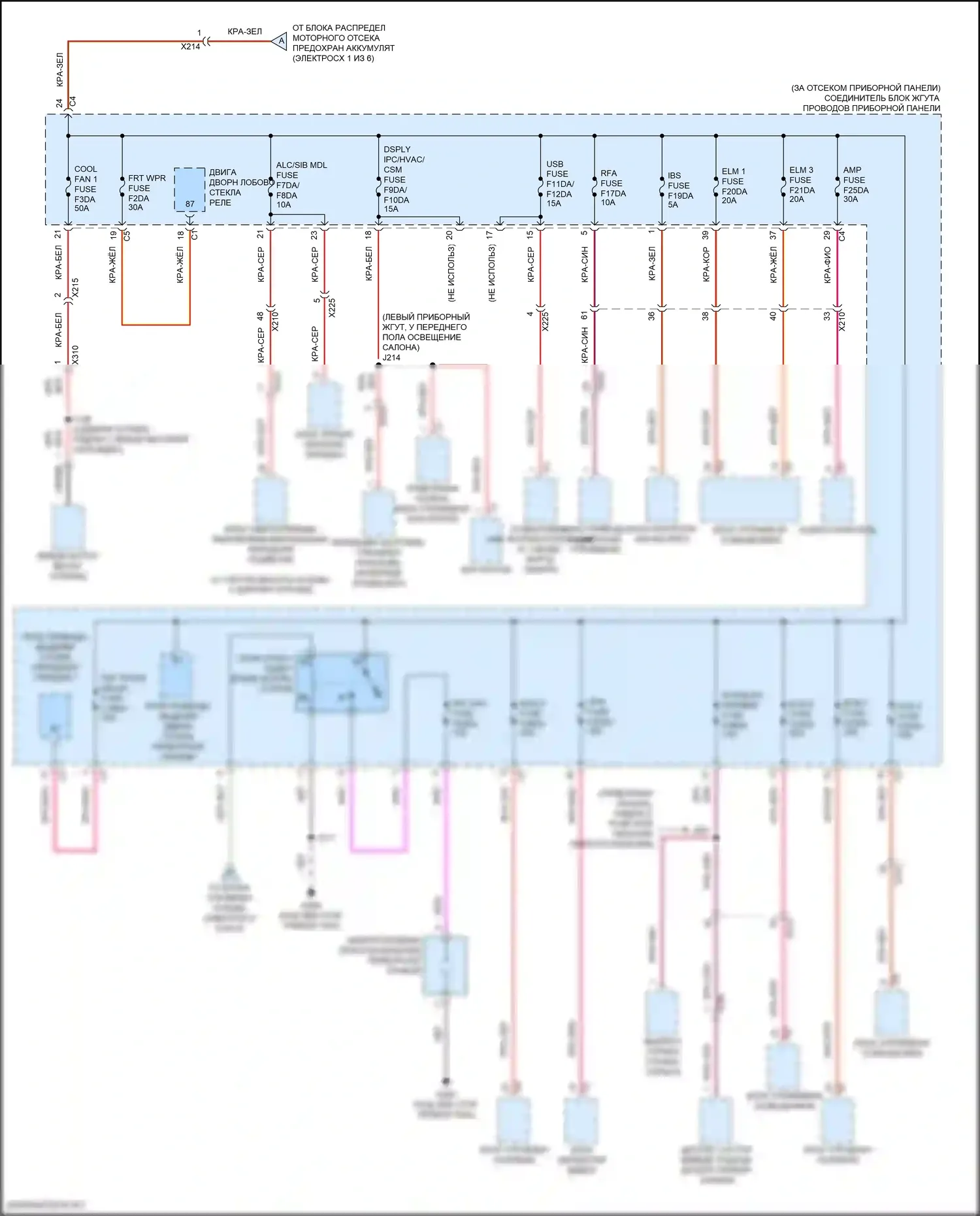 Corvette Chevrolet C8 (2020-2024): Электросхема блока предохранителей реле (3 из 6) 