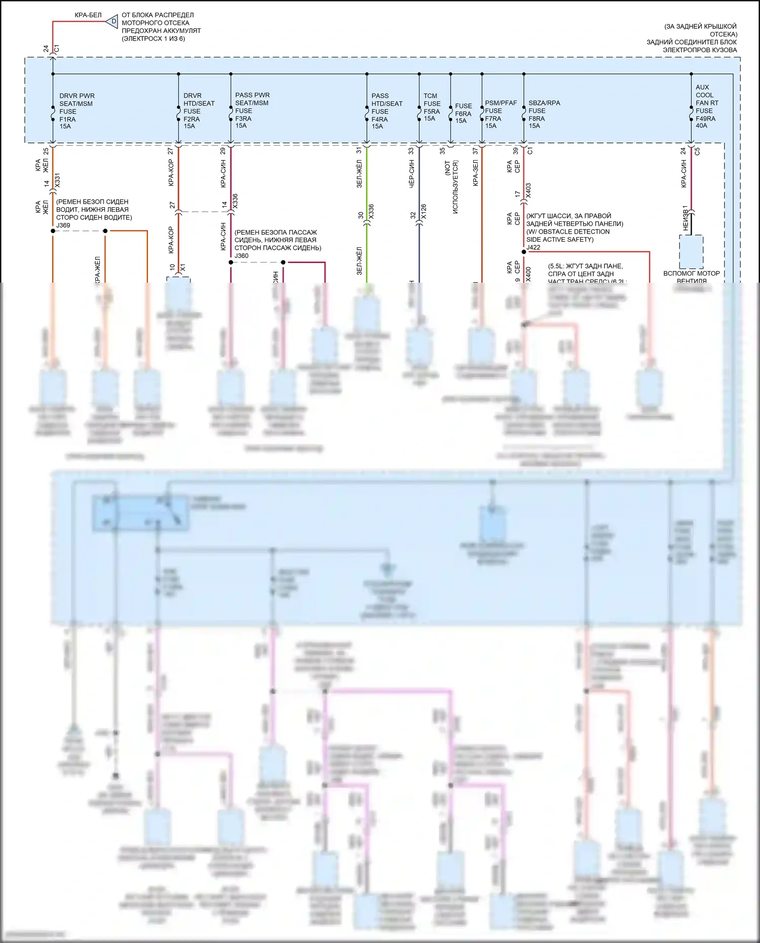 Corvette Chevrolet C8 (2020-2024): Электросхема блока предохранителей реле (5 из 6) 