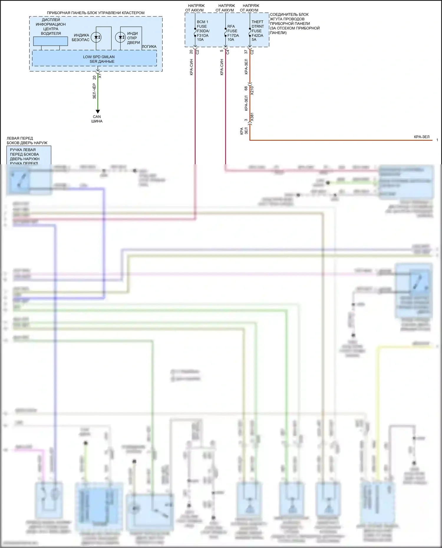 Corvette Chevrolet C8 (2020-2024): Сигнализации электросхема, с пассивным бесключевым доступом (2 из 3) 