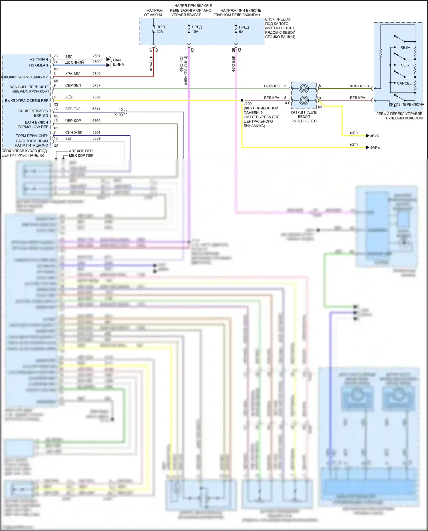 Cruze Chevrolet I рестайлинг (2012-2015): Электросхема круиз-контроля 