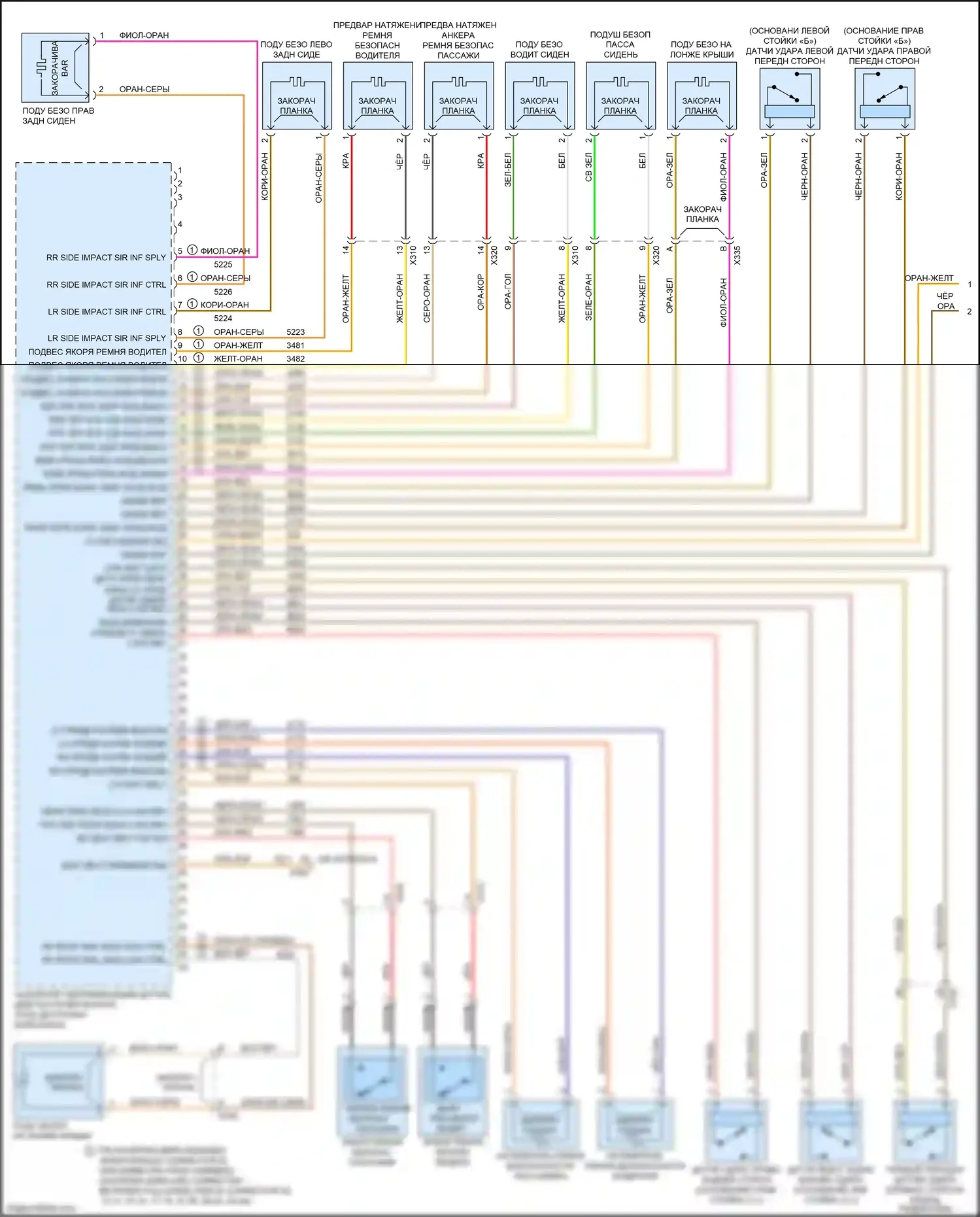 Cruze Chevrolet I рестайлинг (2012-2015): Электросхема подушек безопасности (1 из 2) 