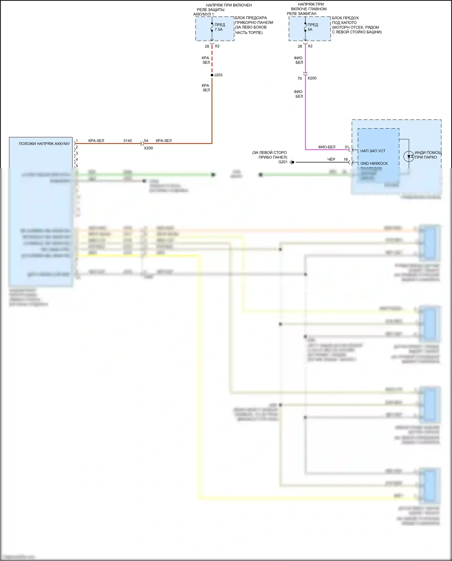 Cruze Chevrolet I рестайлинг (2012-2015): Электросхема парктроника 