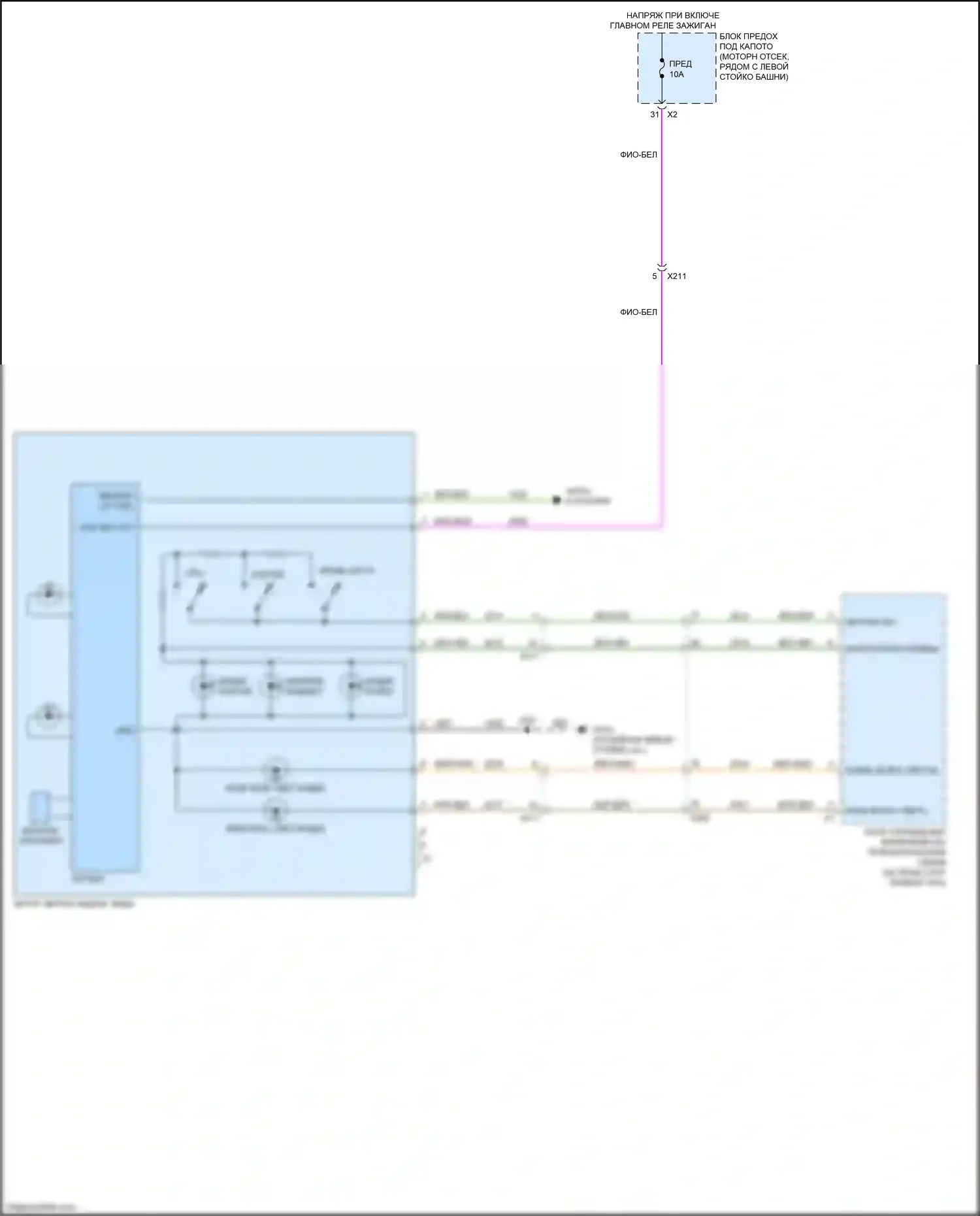 Cruze Chevrolet I рестайлинг (2012-2015): Электросхема электрохромного зеркала 