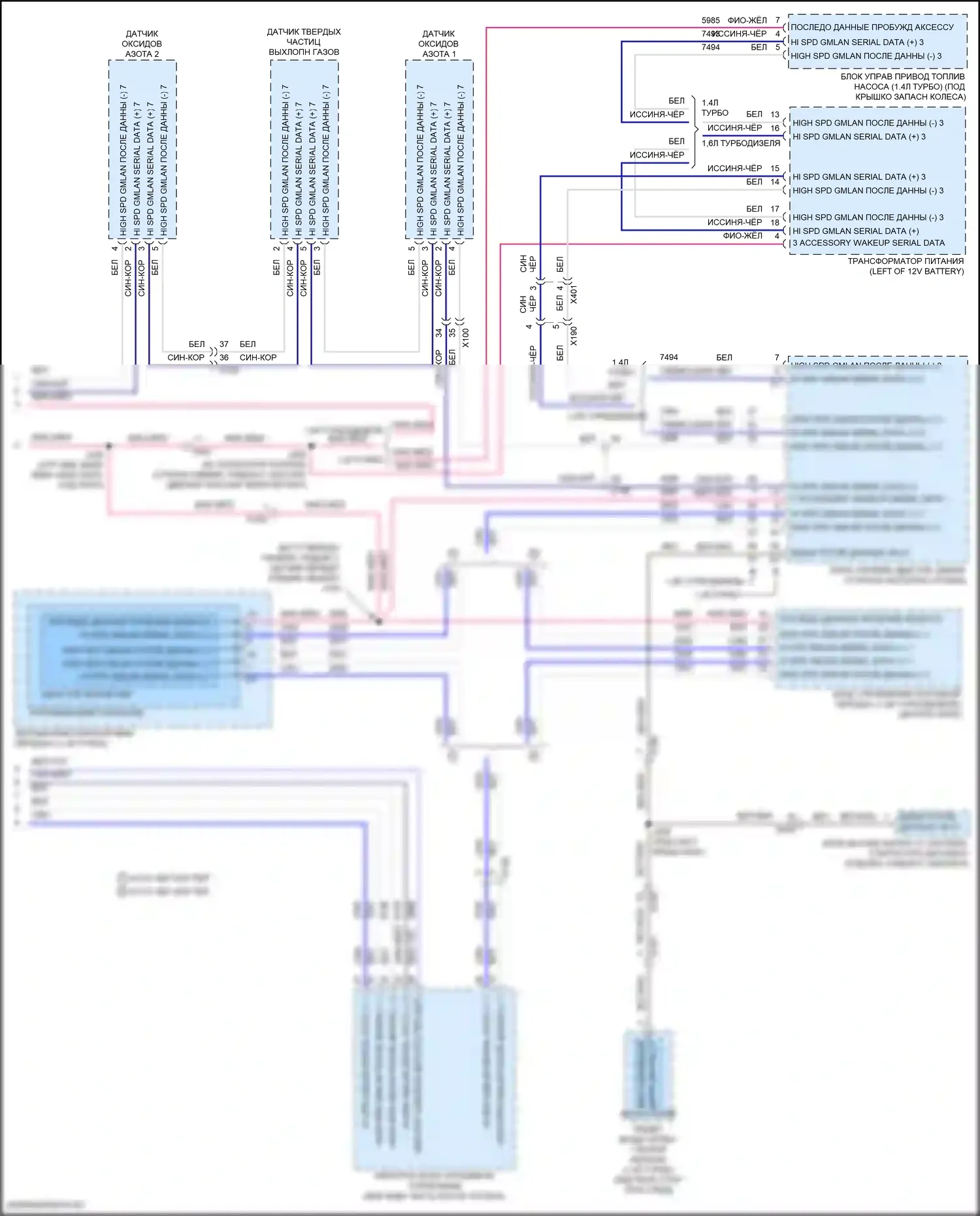 Cruze Chevrolet II (2015-2024): Can шина электросхема (5 из 5) 