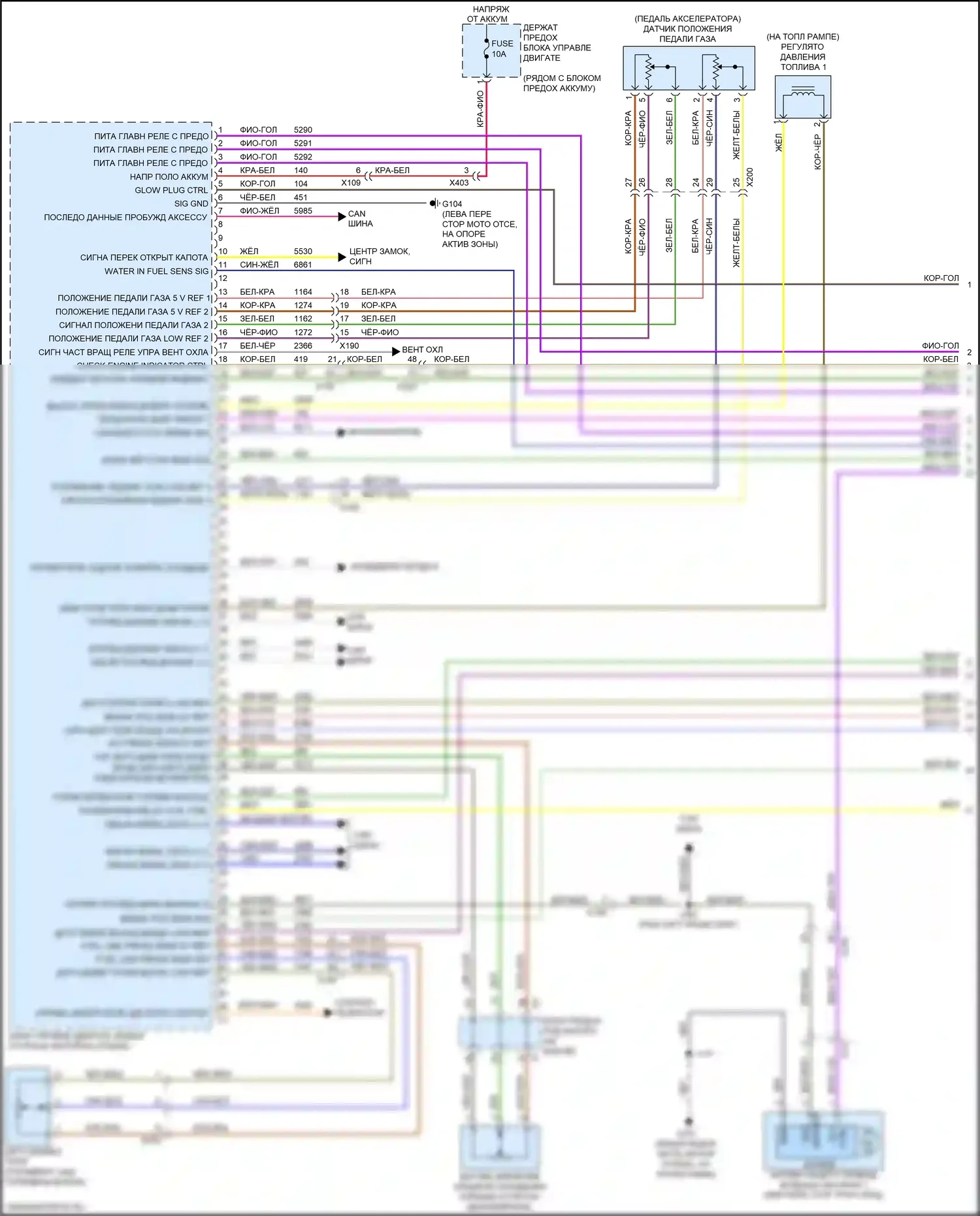Cruze Chevrolet II (2015-2024): Электросхема двигателя 1.6l vin e, седан (1 из 9) 
