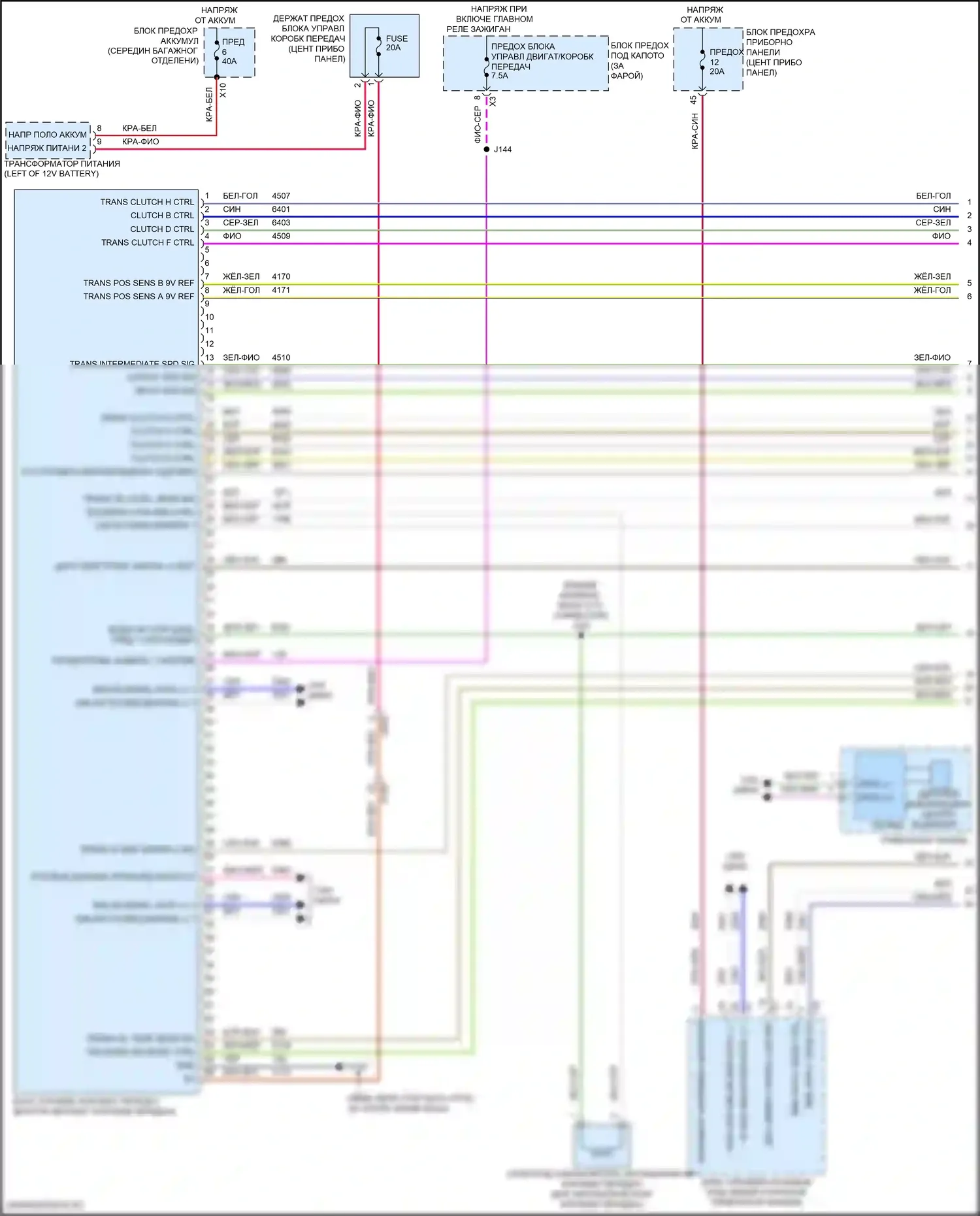Cruze Chevrolet II (2015-2024): 1.6l vin e, электросхема коробки передач (1 из 2) 