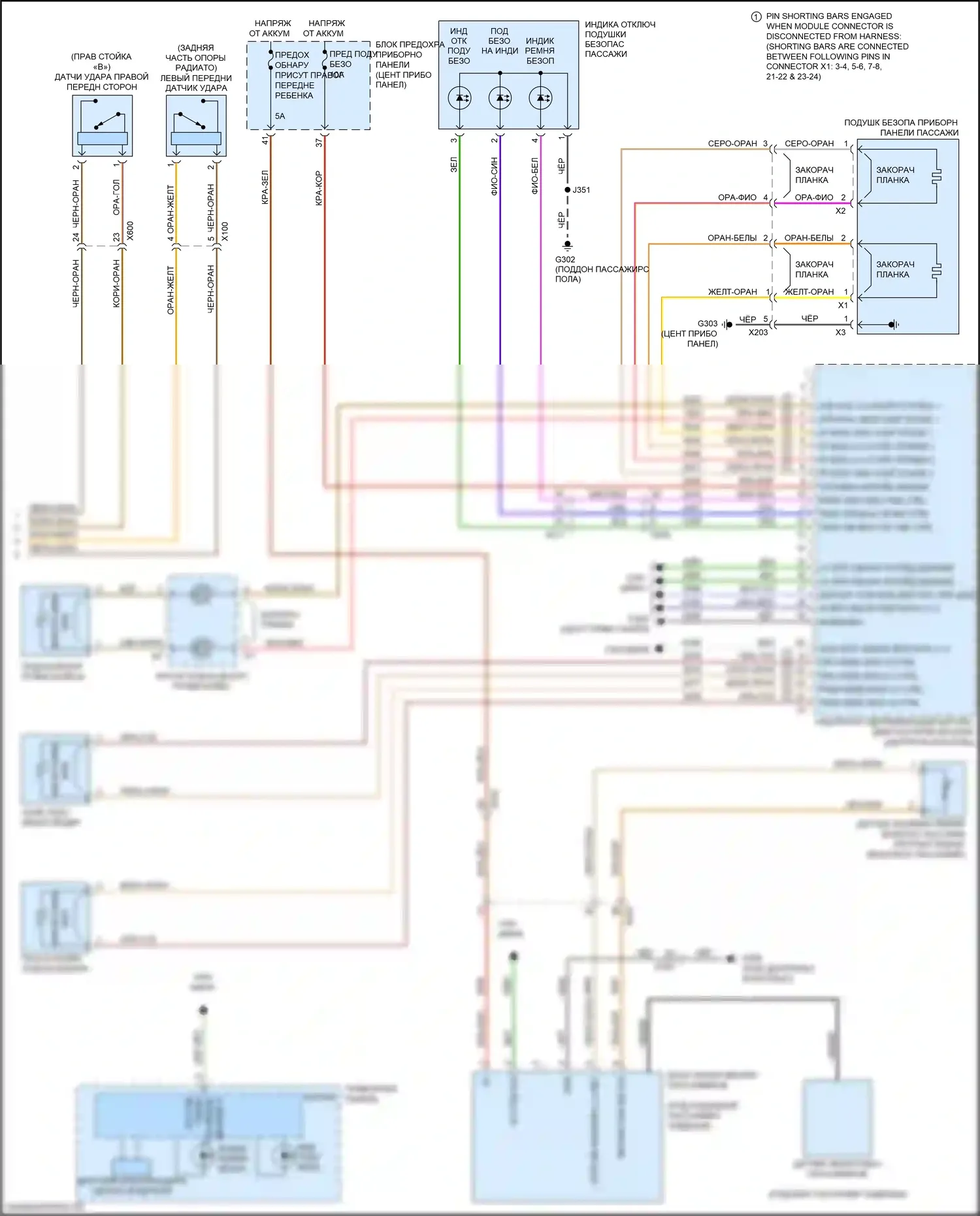 Cruze Chevrolet II (2015-2024): Электросхема подушек безопасности (2 из 2) 