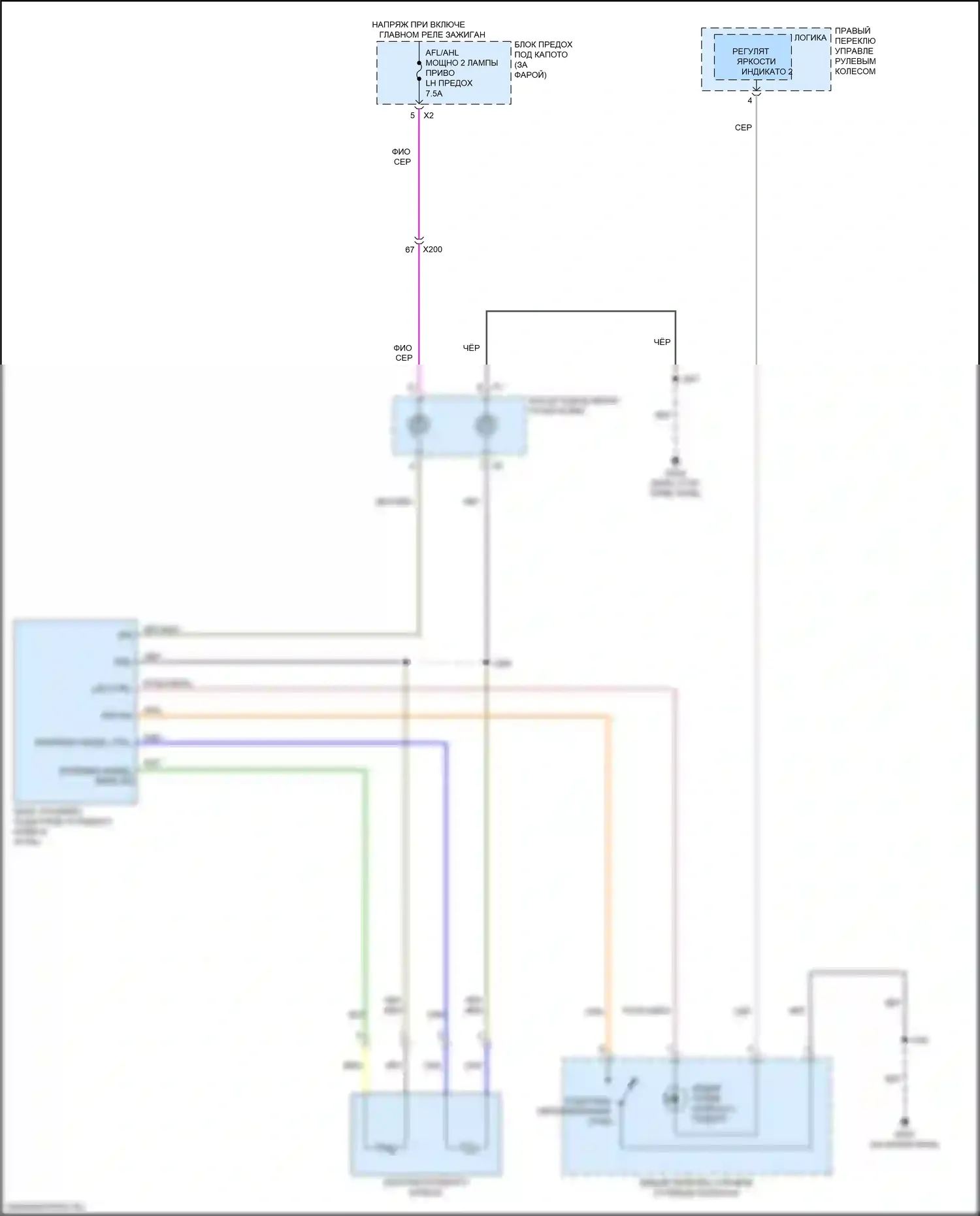 Cruze Chevrolet II (2015-2024): Электросхема рулевого колеса с подогревом 