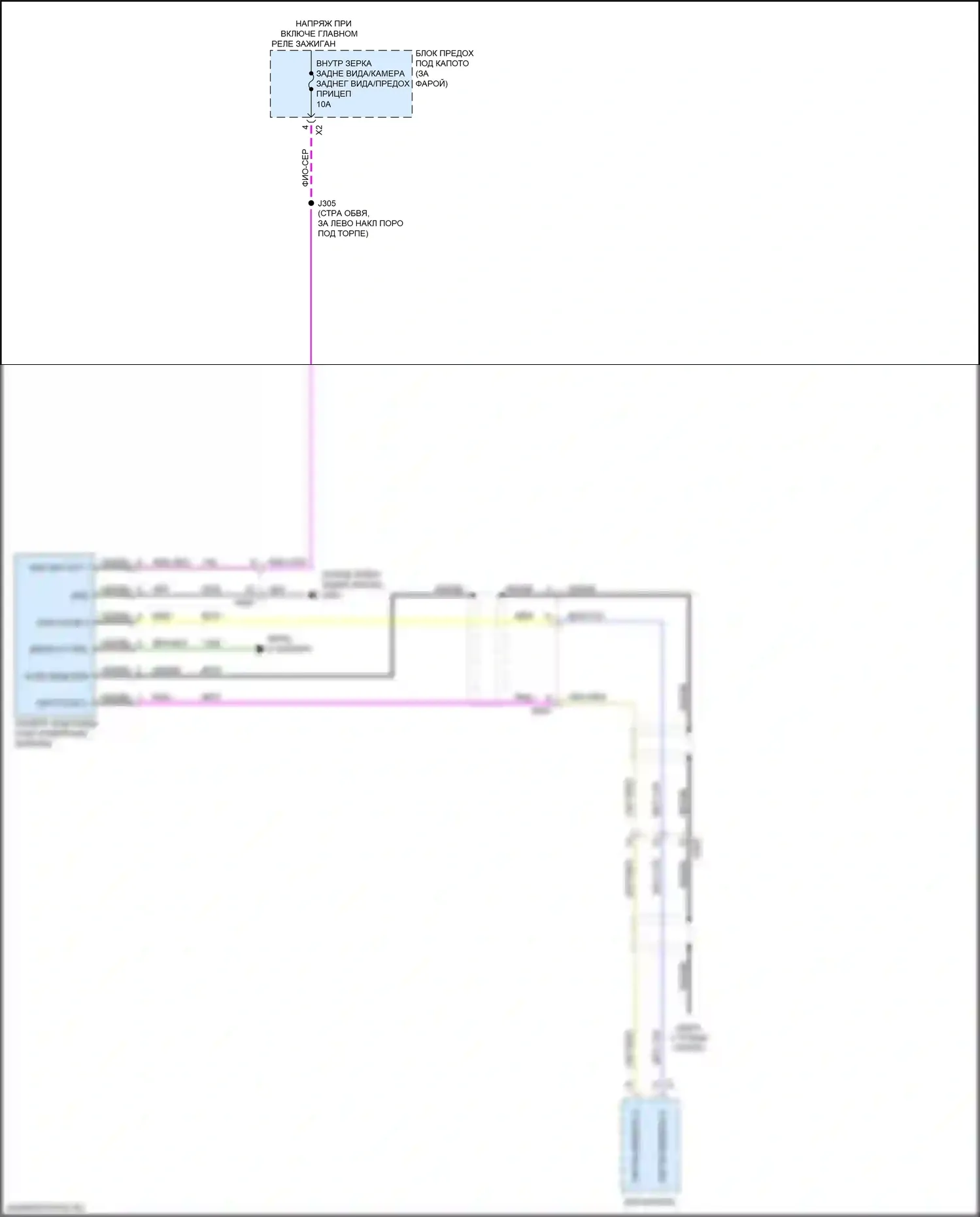 Cruze Chevrolet II (2015-2024): Электросхема камеры заднего вида, седан 