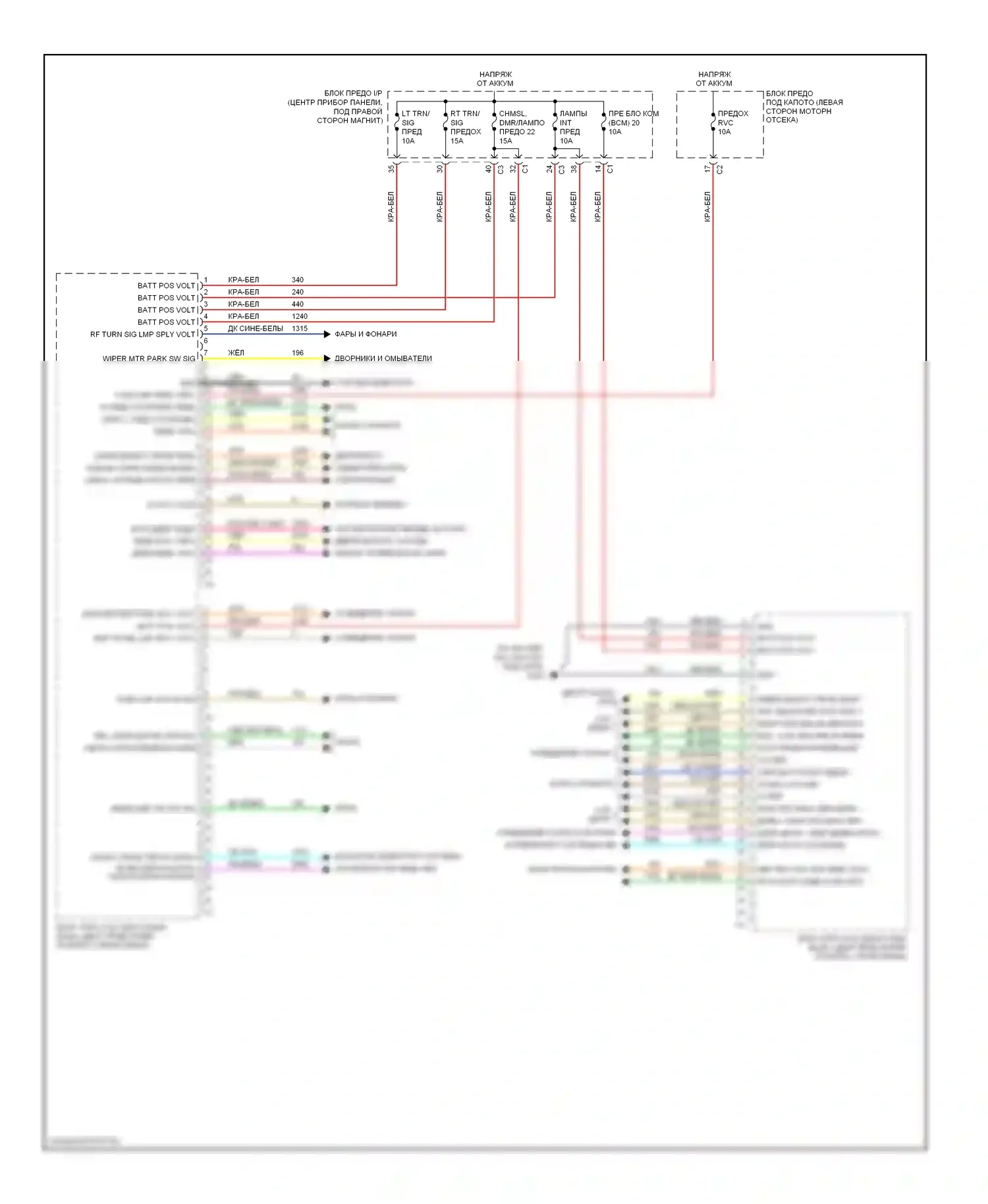 Equinox Chevrolet I (2004-2009): Электросхема блоков управления кузовом (2 из 2) 