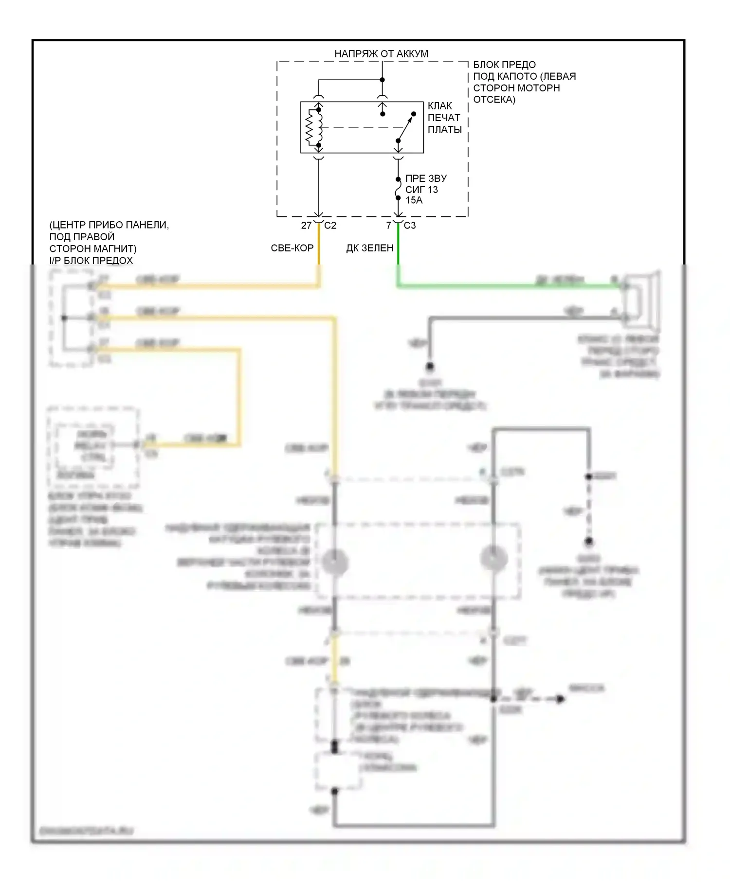 Equinox Chevrolet I (2004-2009): Электросхема клаксона 