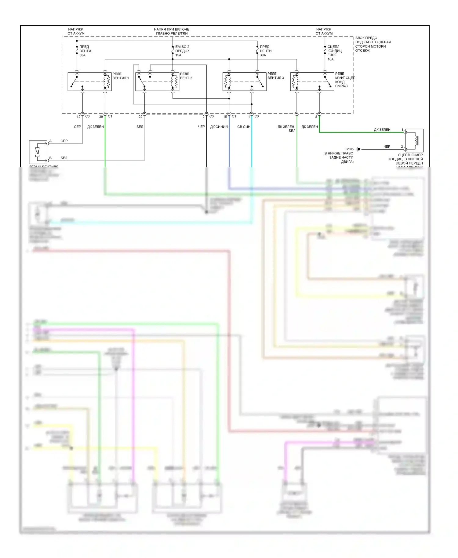 Equinox Chevrolet I (2004-2009): Электросхема ручного кондиционера (2 из 2) 
