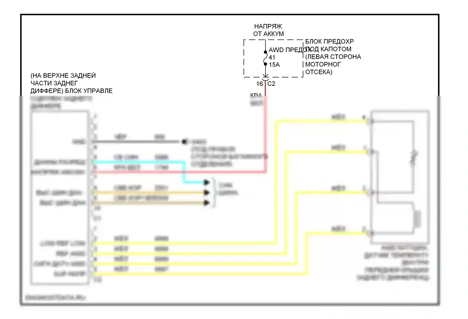 Equinox Chevrolet I (2004-2009): Электросхема блокировки заднего дифференциала 