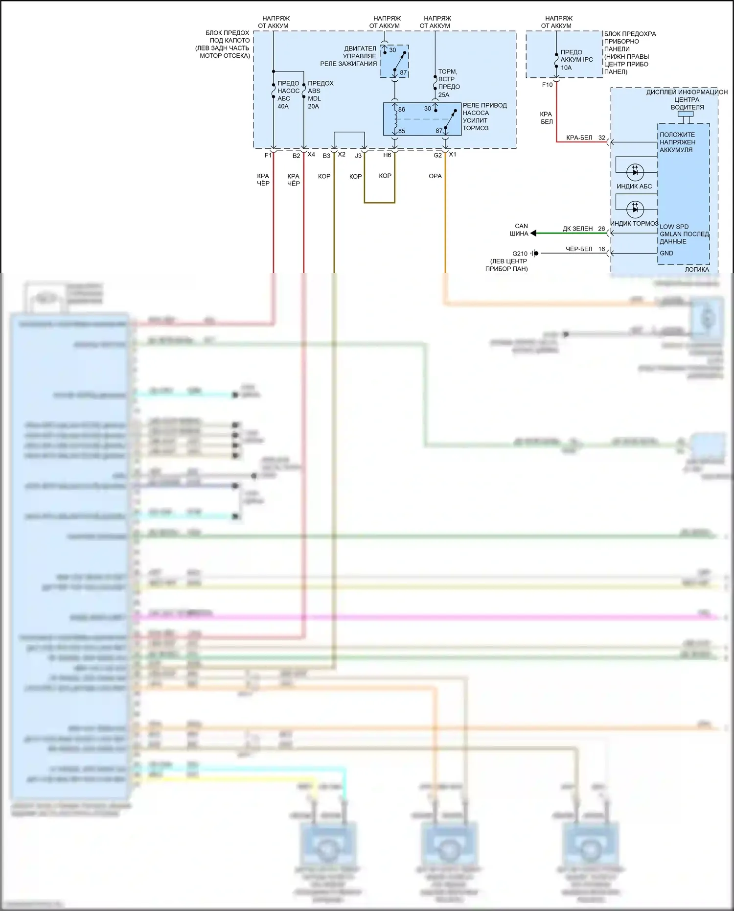 Equinox Chevrolet II рестайлинг (2015-2017): Антиблокировочная система abs электросхема (1 из 2) 