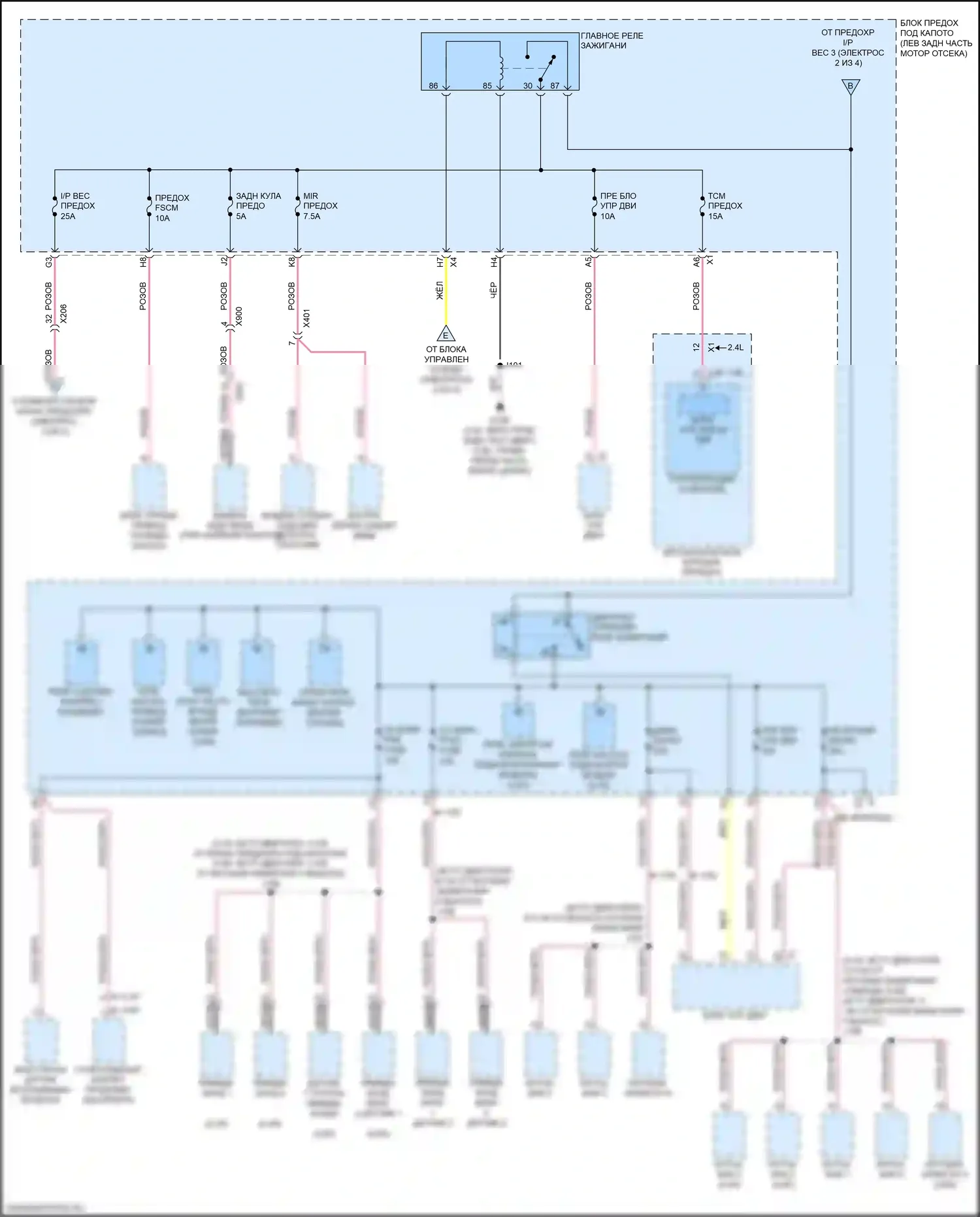 Equinox Chevrolet II рестайлинг (2015-2017): Электросхема блока предохранителей реле (4 из 4) 