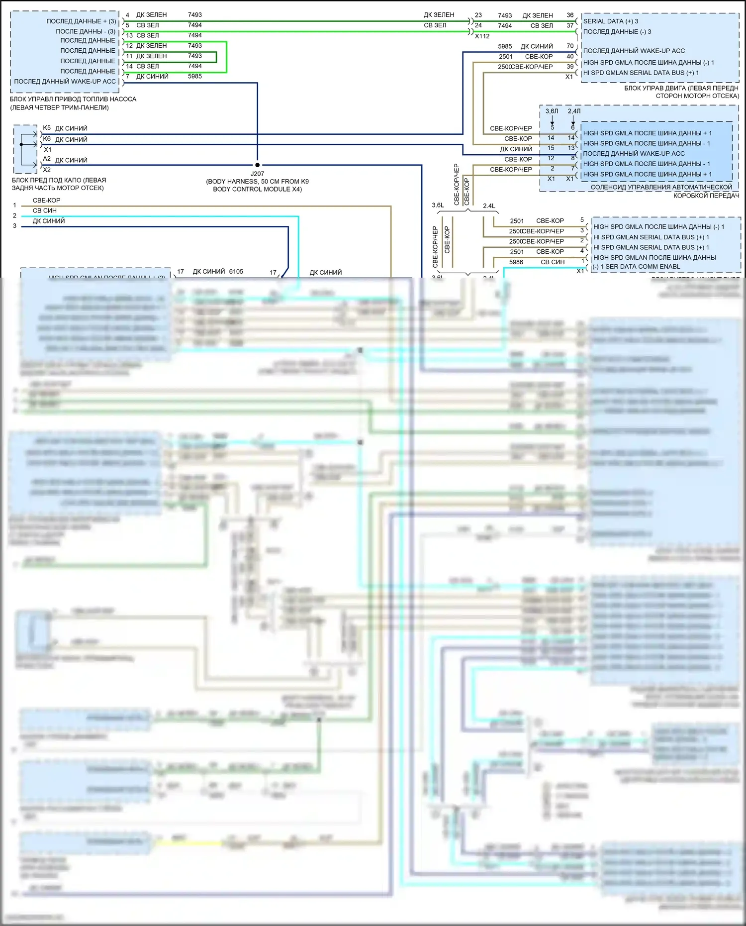 Equinox Chevrolet II рестайлинг (2015-2017): Can шина электросхема (2 из 2) 