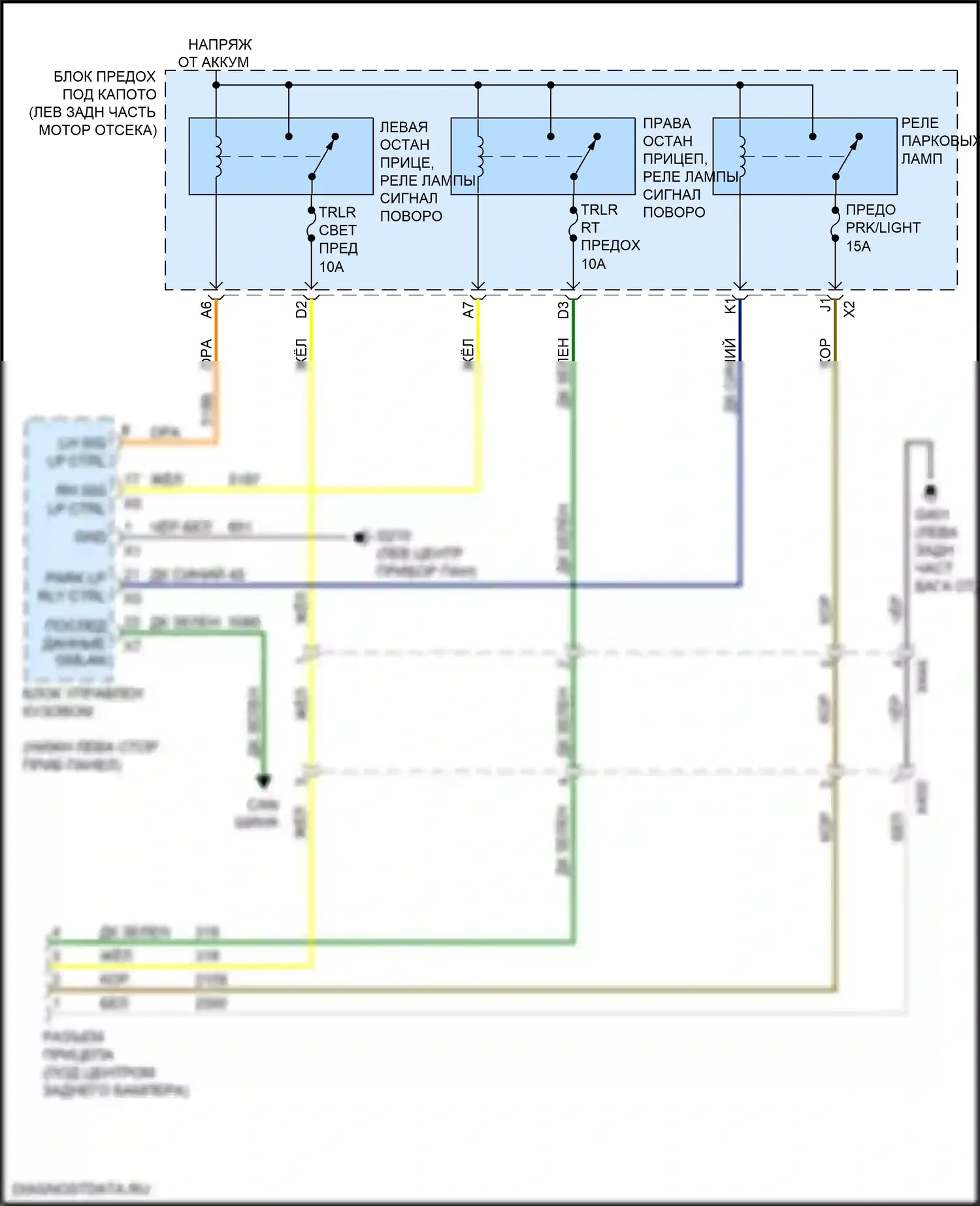 Equinox Chevrolet II рестайлинг (2015-2017): Электросхема буксировки прицепа 