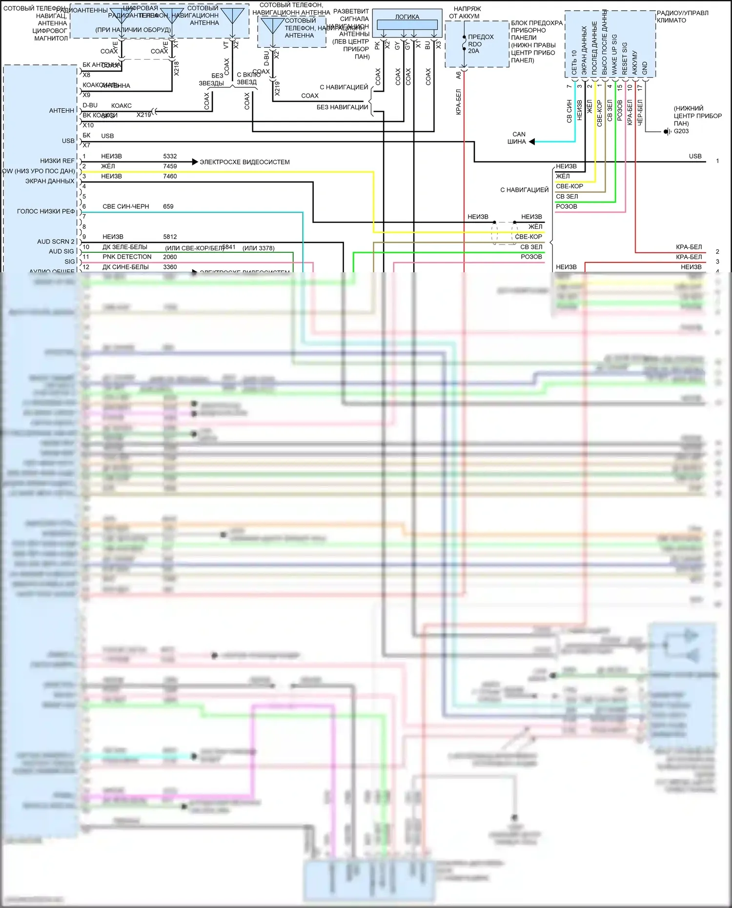 Equinox Chevrolet II рестайлинг (2015-2017): Электросхема магнитолы (1 из 4) 